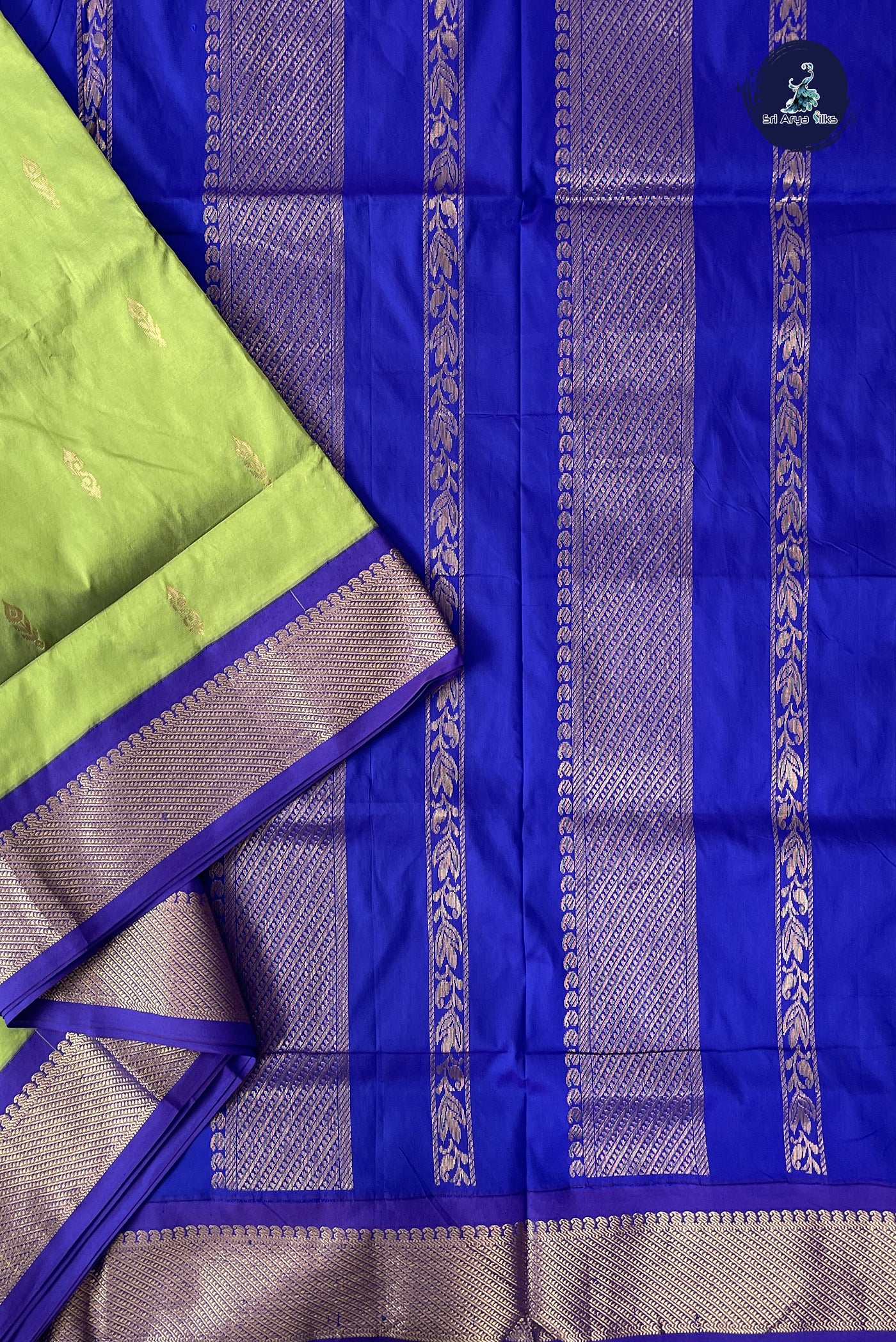 Green Madisar Semi Silk Saree With Zari Buttas Pattern