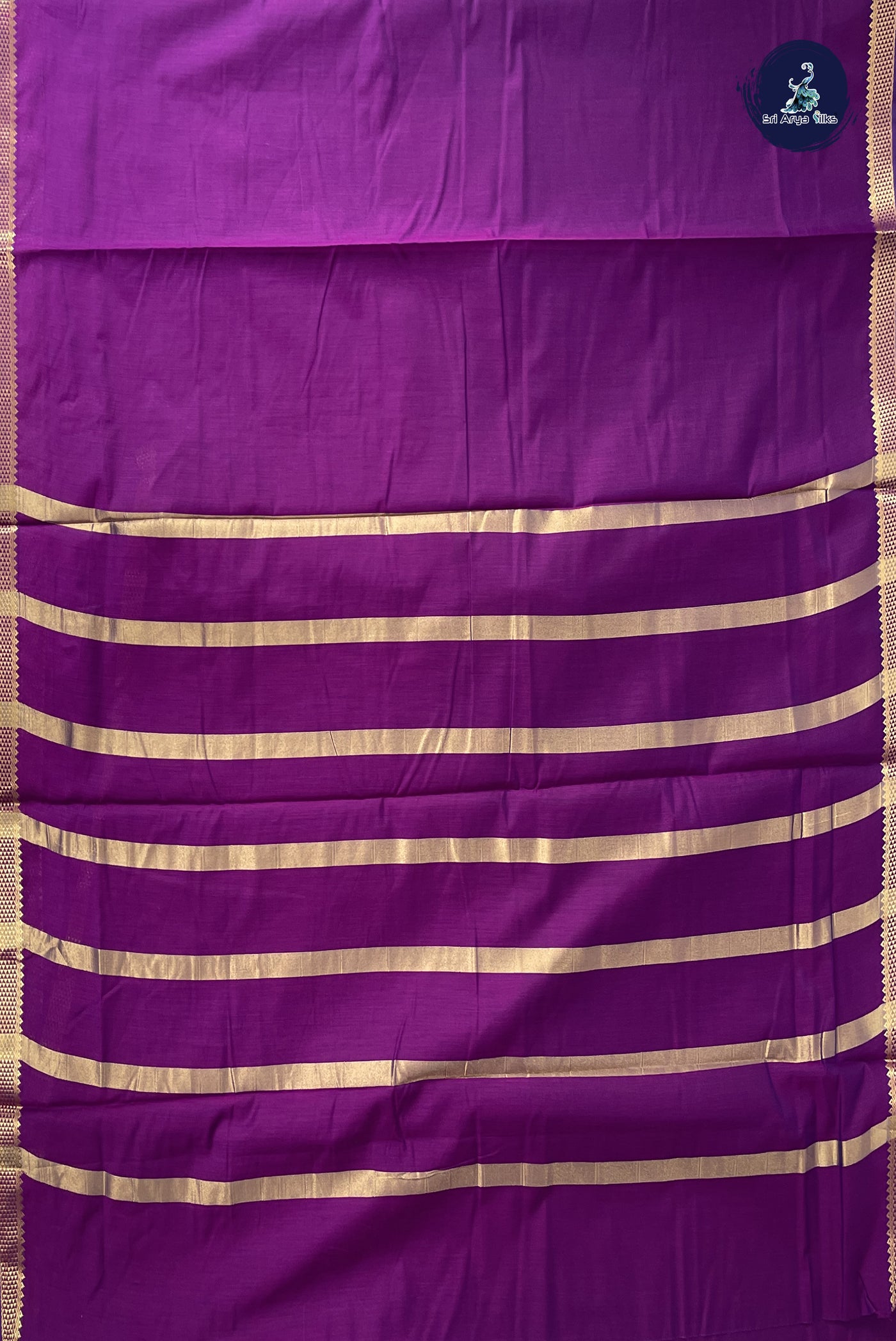 Purple Madisar Semi Silk Cotton Saree With Plain Pattern