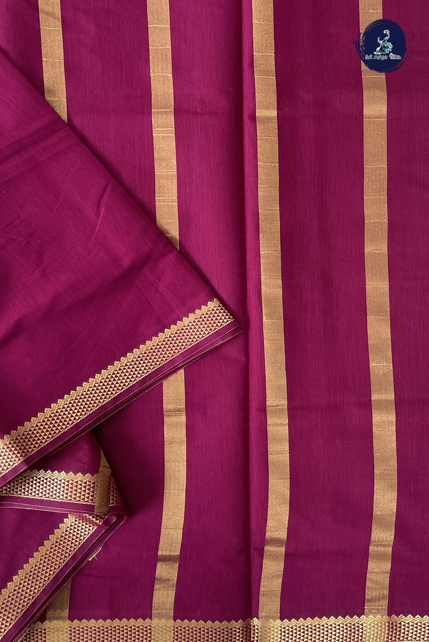 Burgundy Madisar Semi Silk Cotton Saree With Plain Pattern