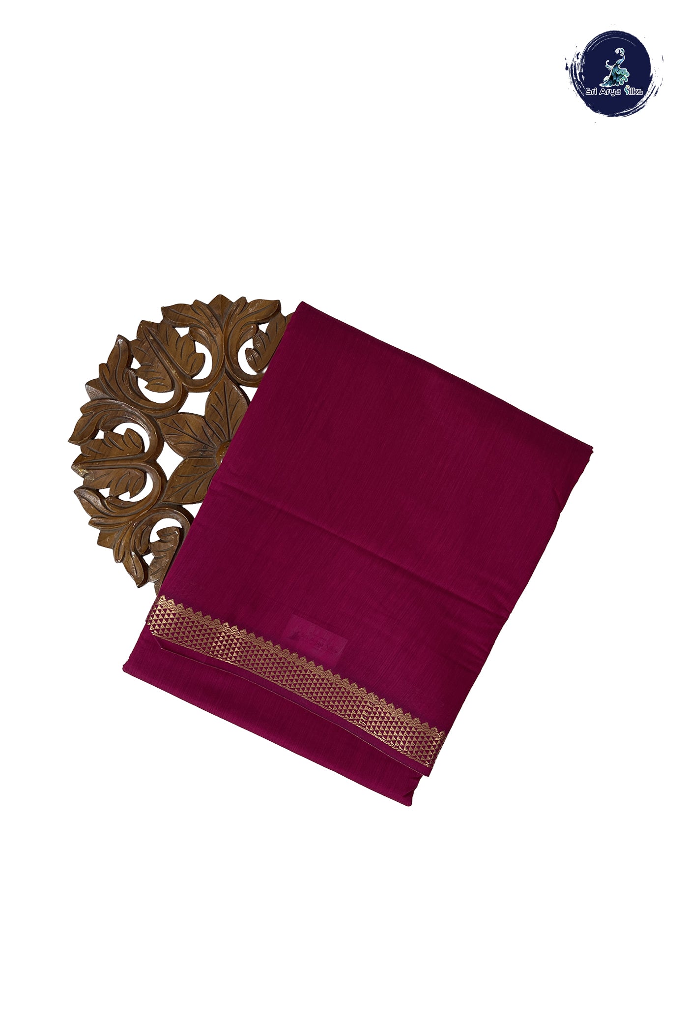 BeetRoot Shade Madisar Semi Silk Cotton Saree With Plain Pattern