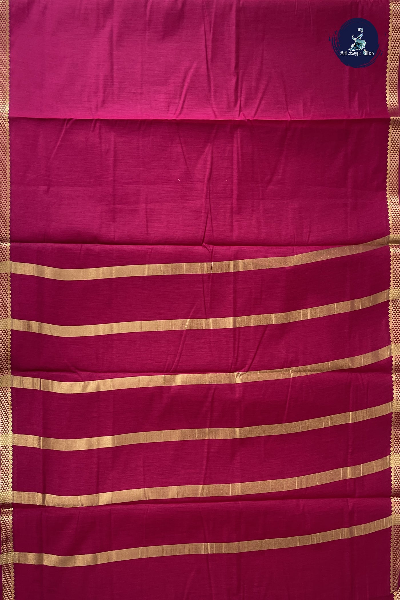 BeetRoot Shade Madisar Semi Silk Cotton Saree With Plain Pattern