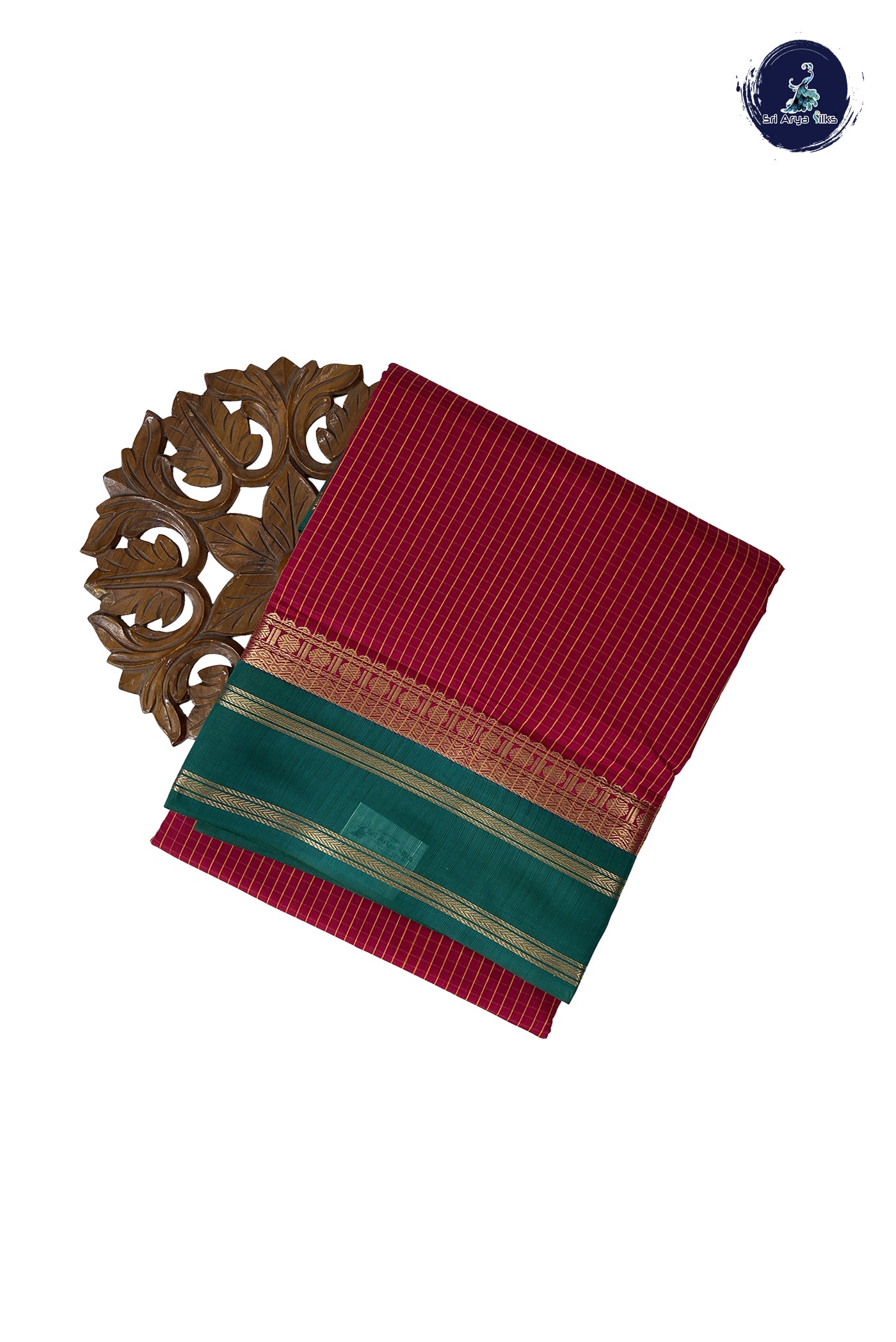 Dark Pink Madisar Semi Silk Cotton Saree With Checked Pattern