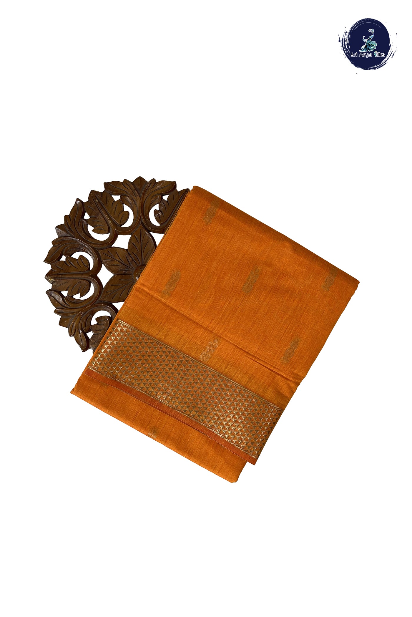 Yellow Madisar Semi Silk Cotton Saree With Zari Buttas Pattern