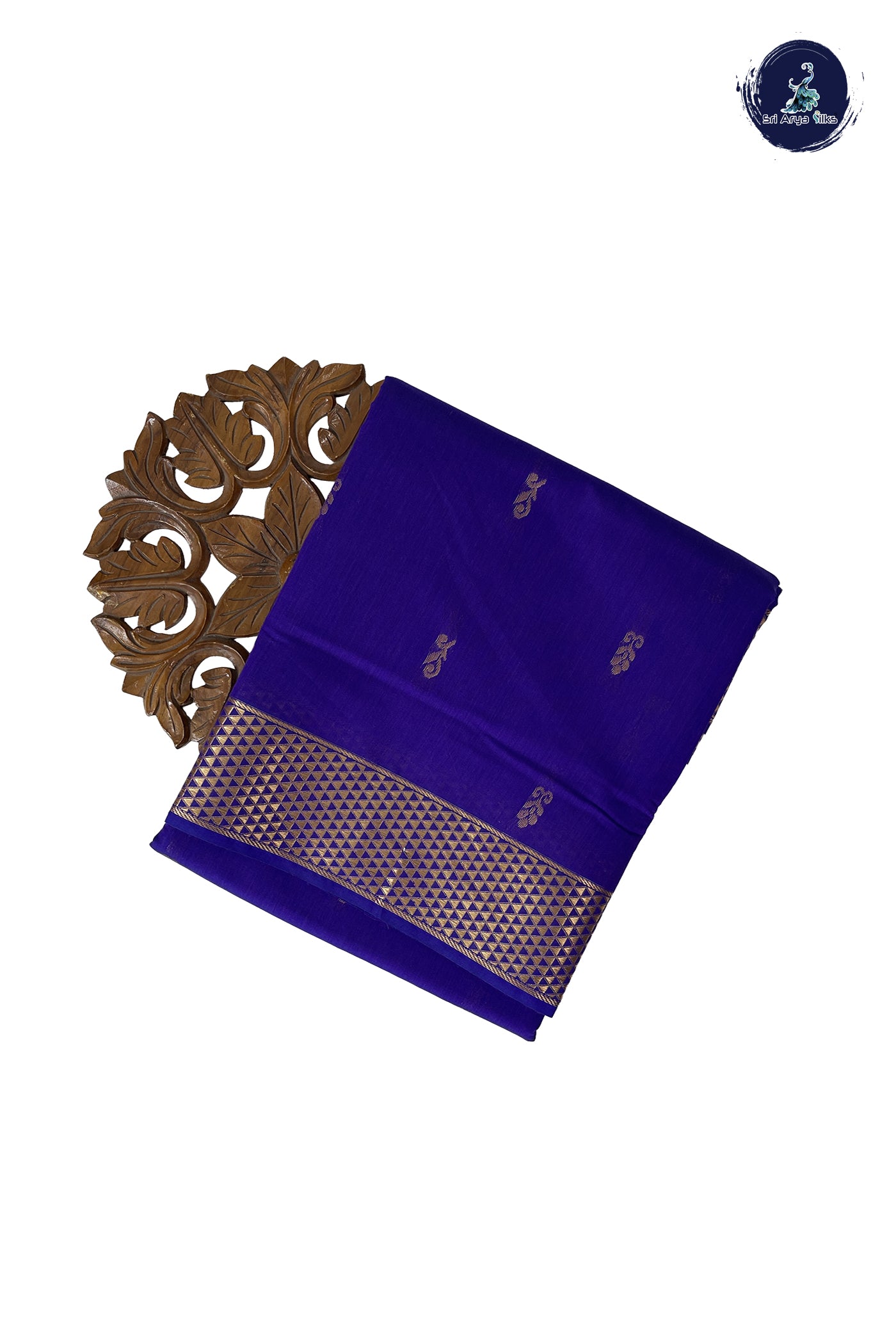 Violet Madisar Semi Silk Cotton Saree With Zari Buttas Pattern