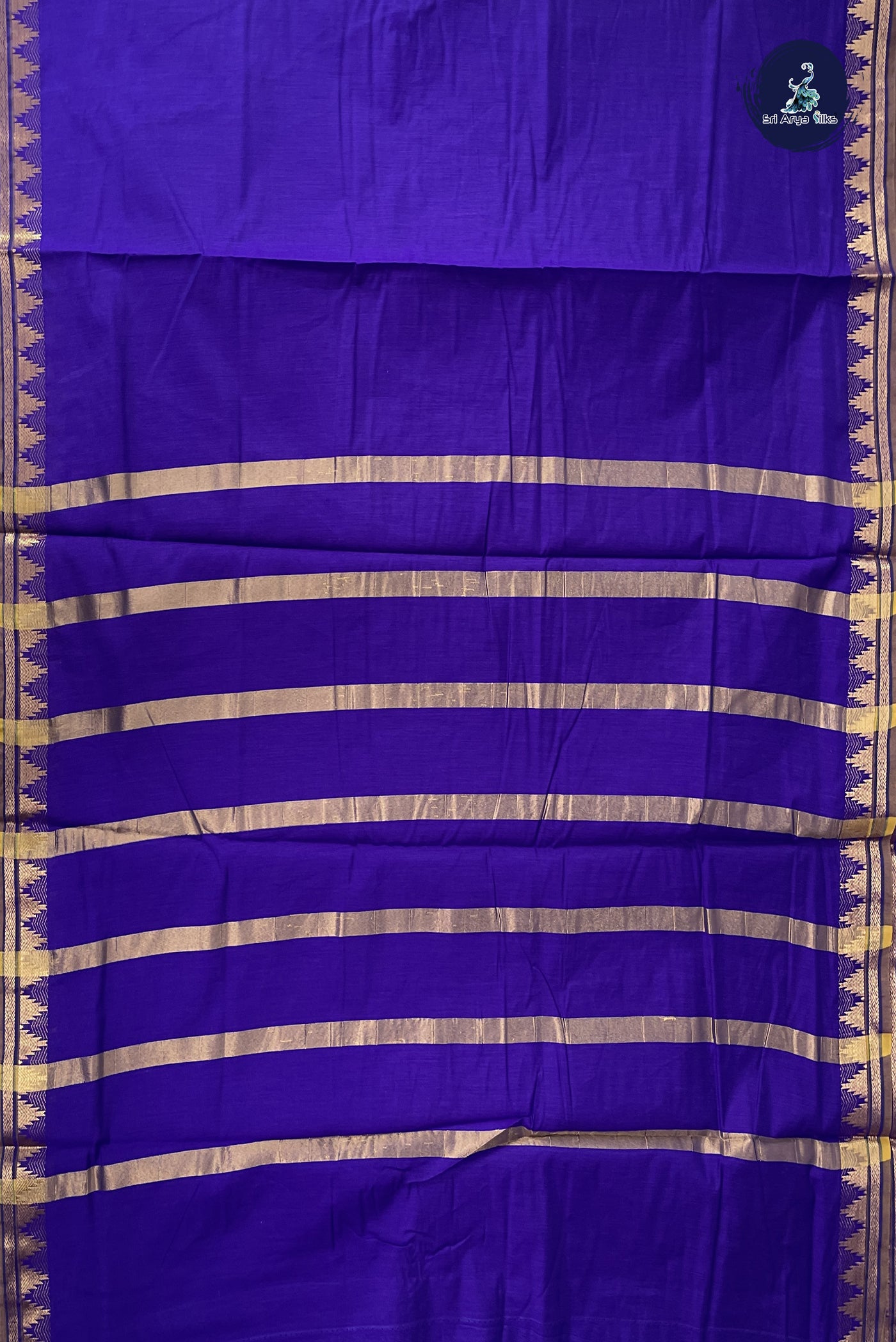 Violet Madisar Semi Silk Cotton Saree With Plain Pattern