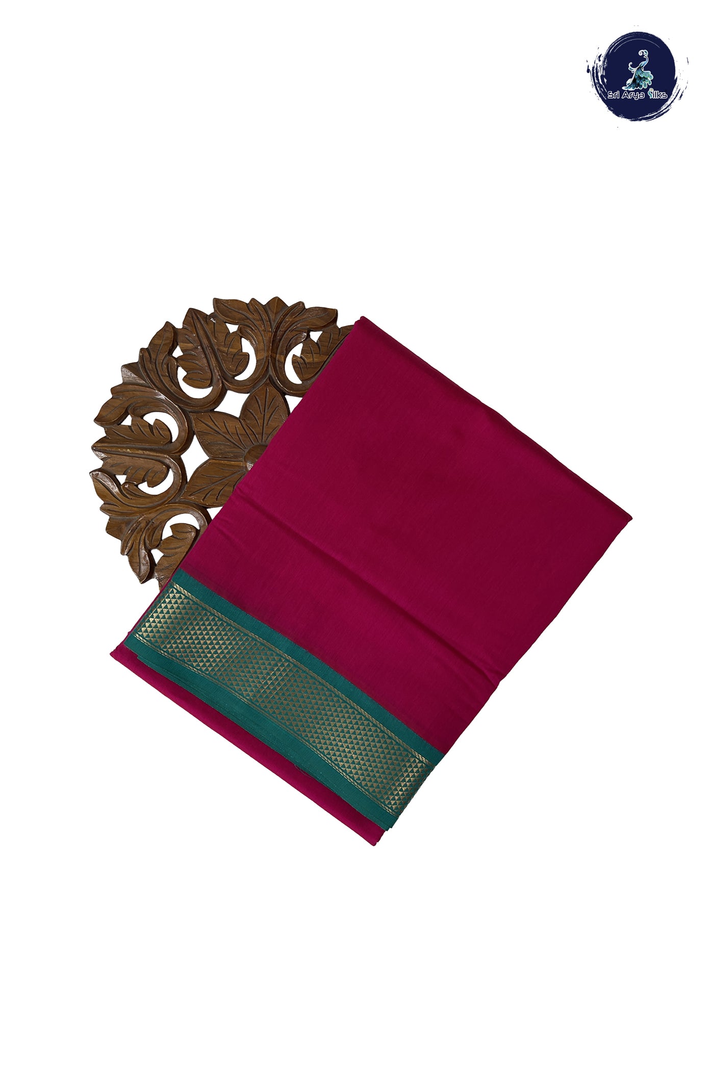 Pink Madisar Semi Silk Cotton Saree With Plain Pattern