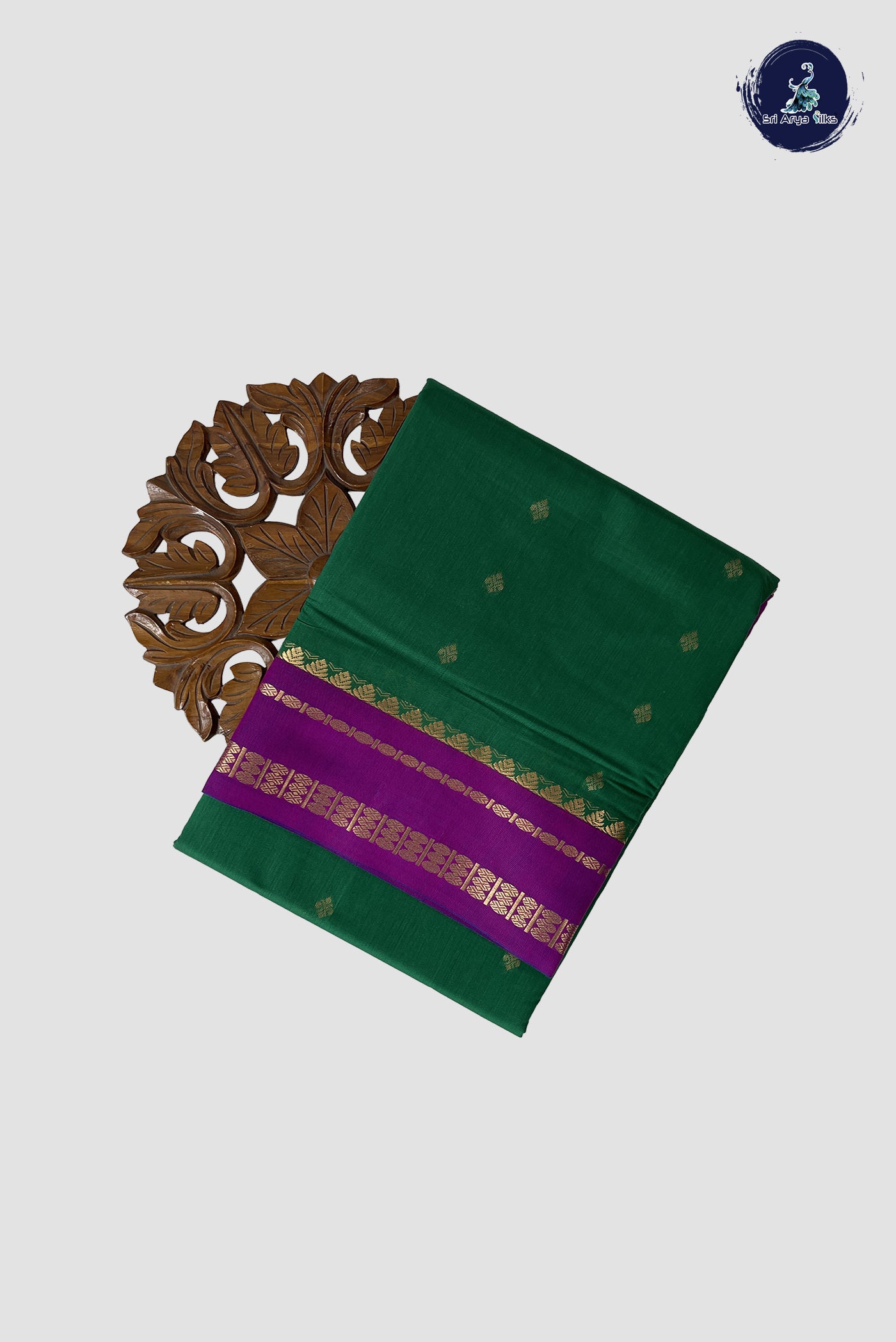 Green Madisar Semi Silk Cotton Saree With Zari Buttas Pattern