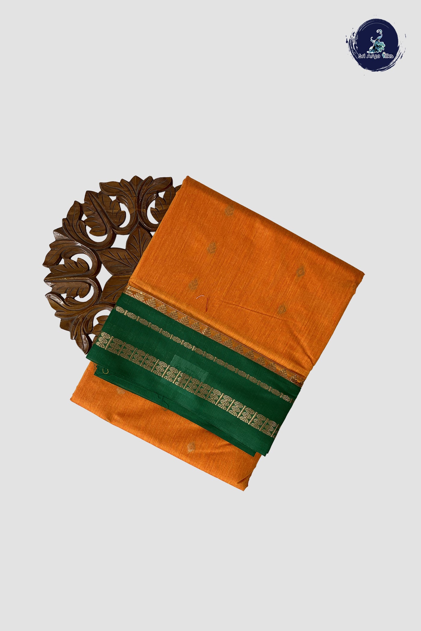 Yellow Madisar Semi Silk Cotton Saree With Zari Buttas Pattern