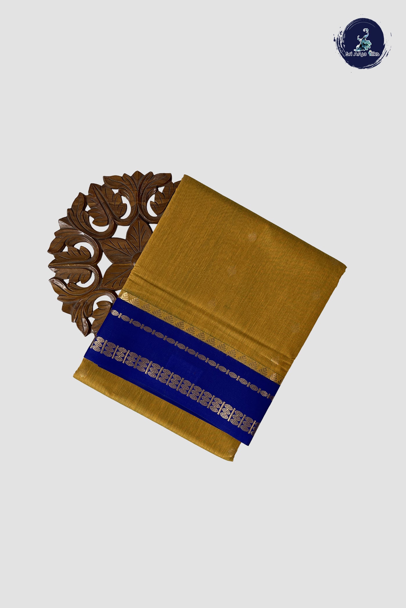Yellow Madisar Semi Silk Cotton Saree With Zari Buttas Pattern