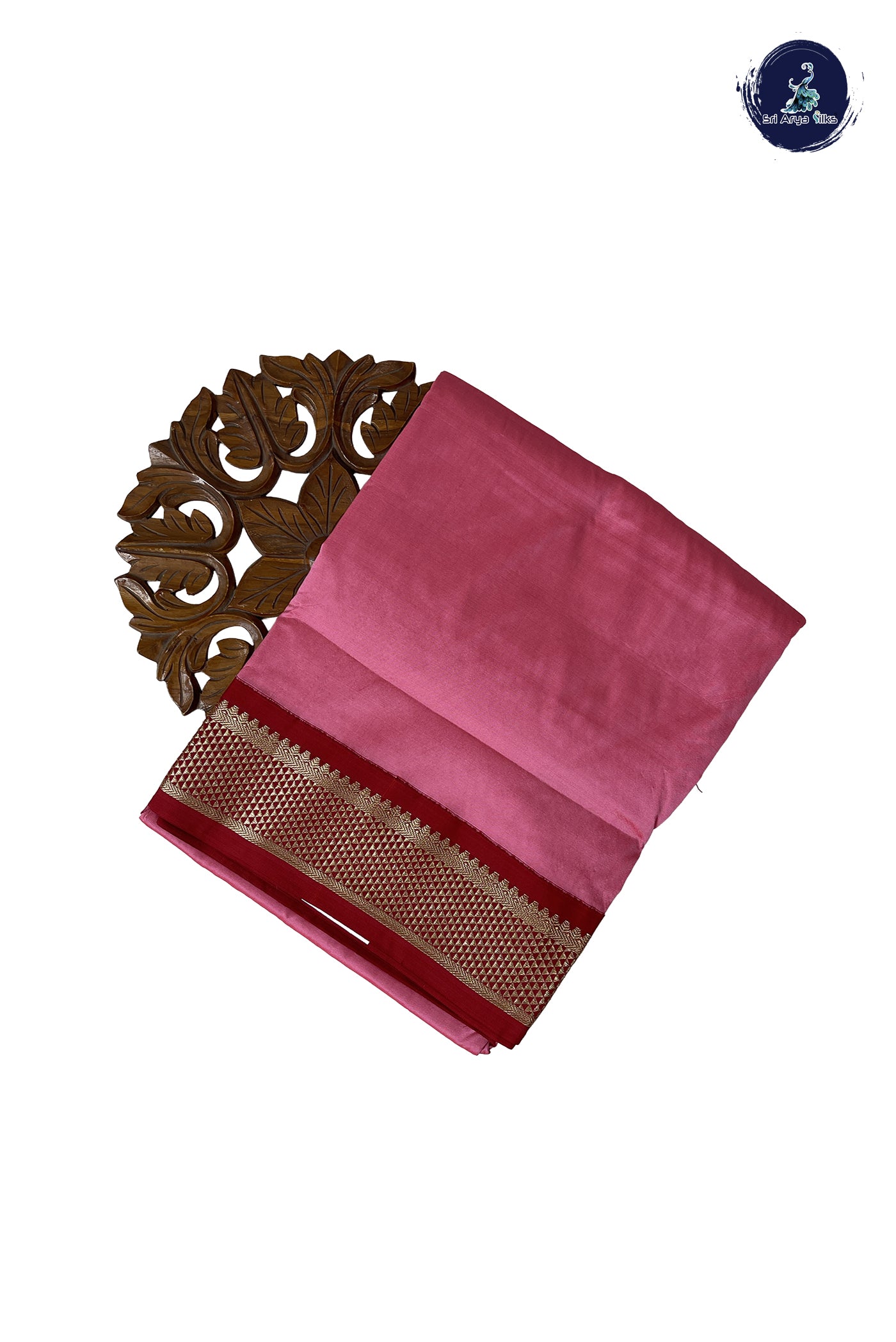 Lotus Pink Madisar Semi Silk Saree With Plain Pattern