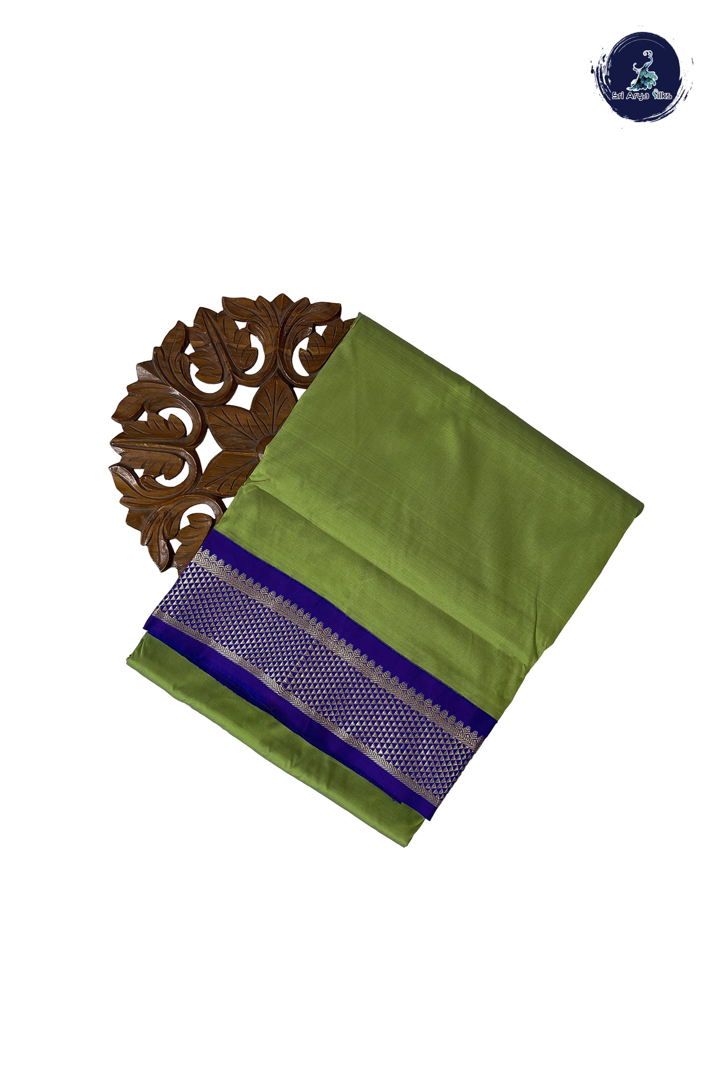 Light Green Madisar Semi Silk Saree With Plain Pattern