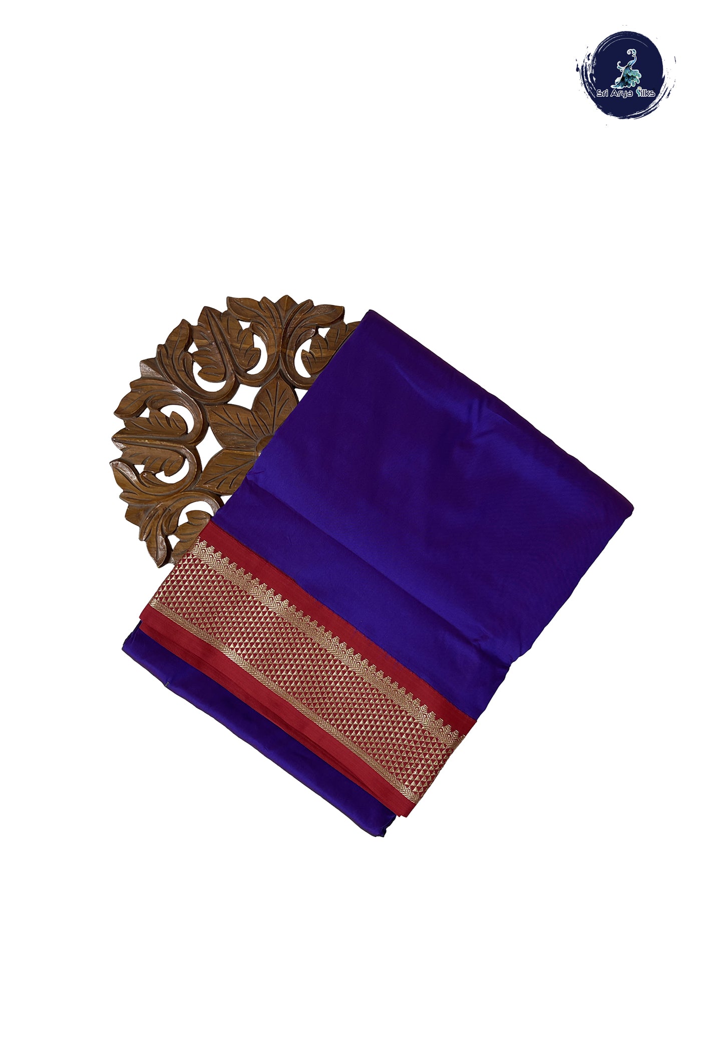 Violet Madisar Semi Silk Saree With Plain Pattern