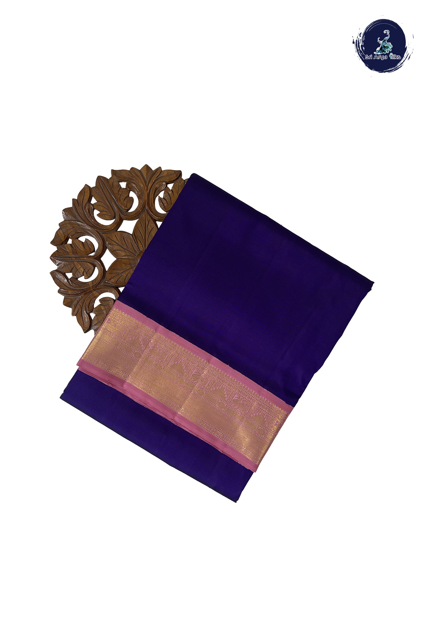 Violet Madisar 10 Yards Silk Saree With Plain Pattern