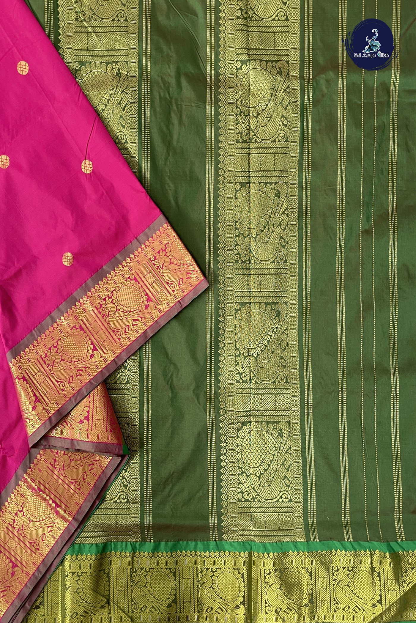 Pink 10 Yards Semi Silk With Zari Buttas Pattern