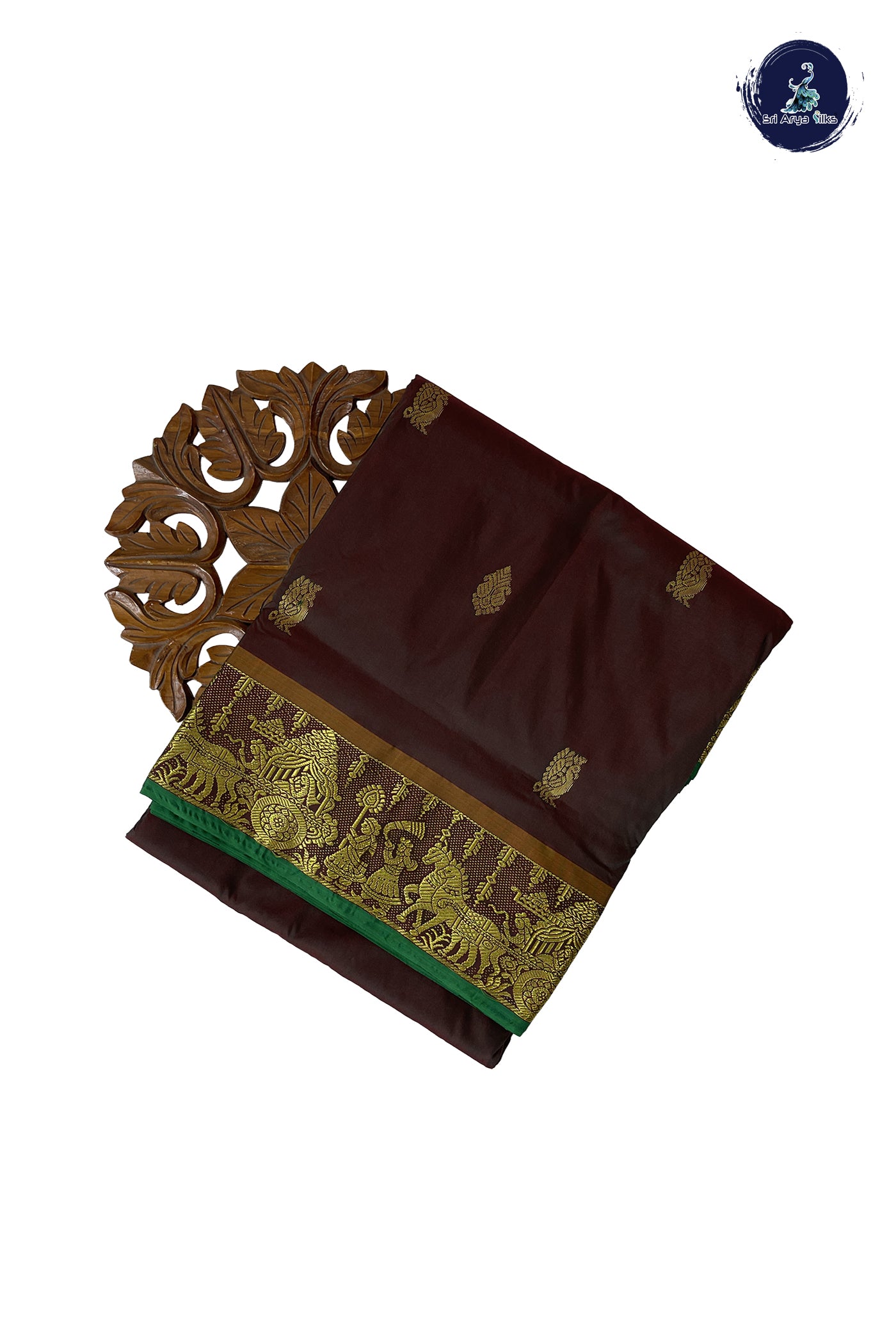 Manthulir 10 Yards Semi Silk With Zari Buttas Pattern