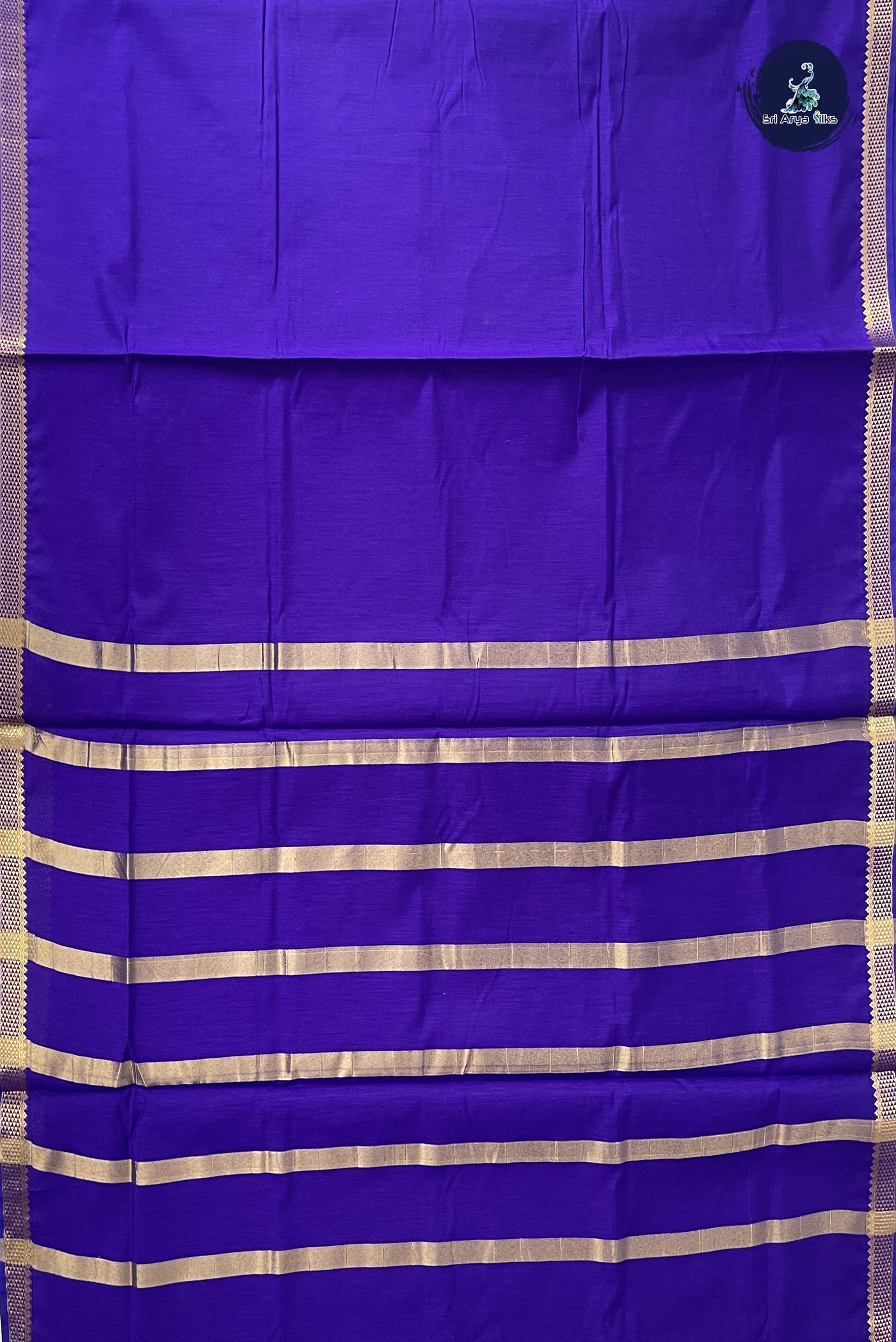 Violet Madisar Semi Silk Cotton Saree With Plain Pattern