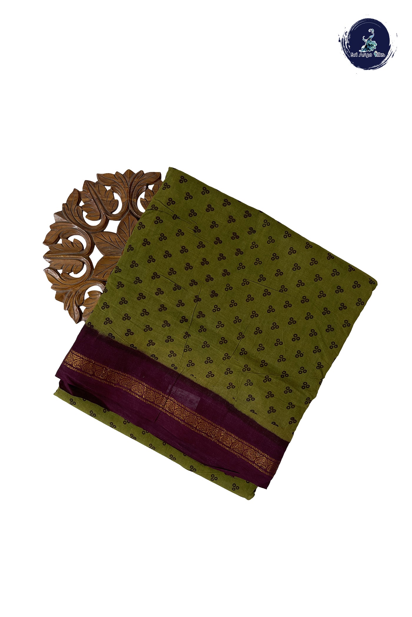 Mehendi Green Sugundi Cotton Madisar Saree With Printed Pattern