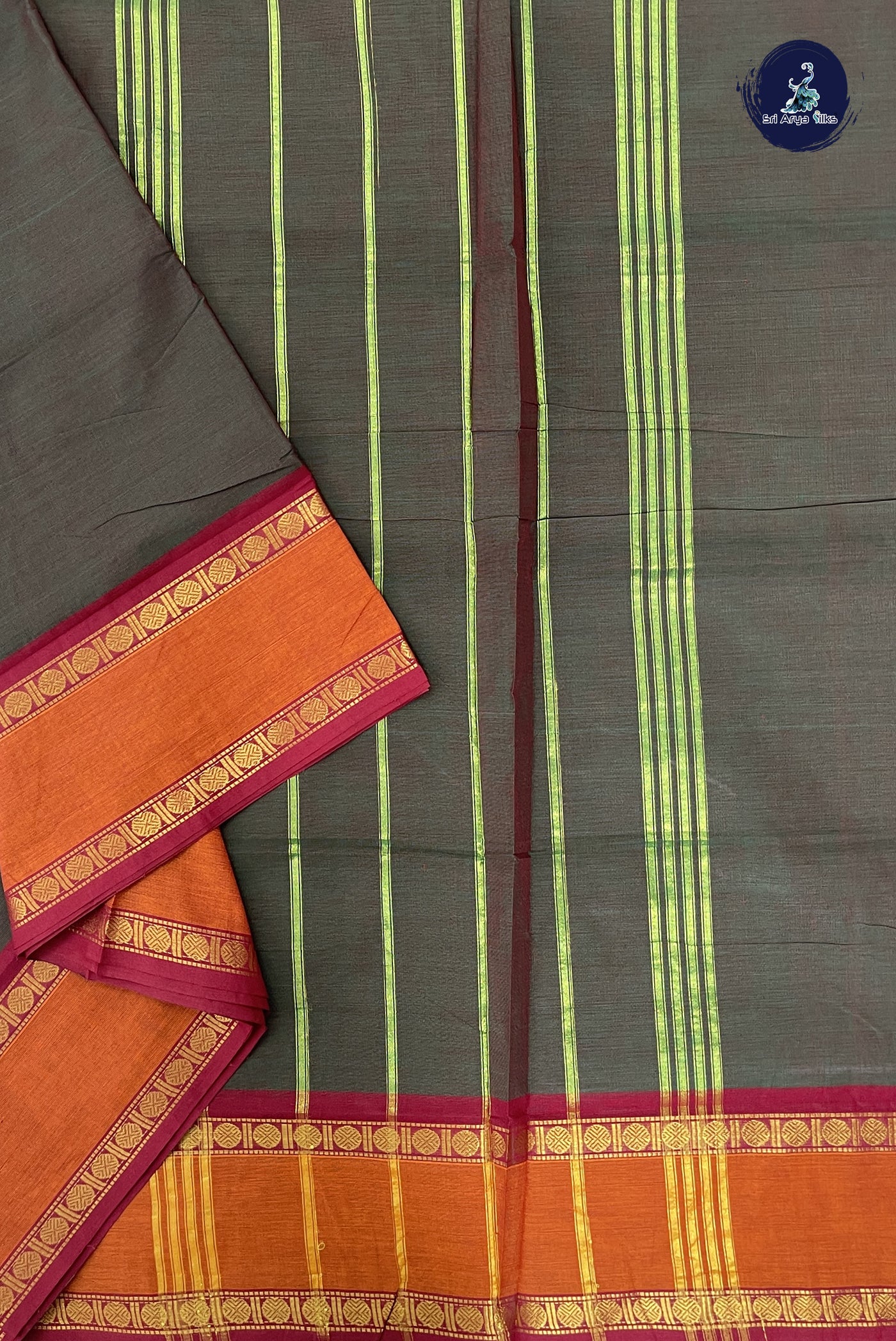 Manthulir Madisar Cotton Saree With Plain Pattern