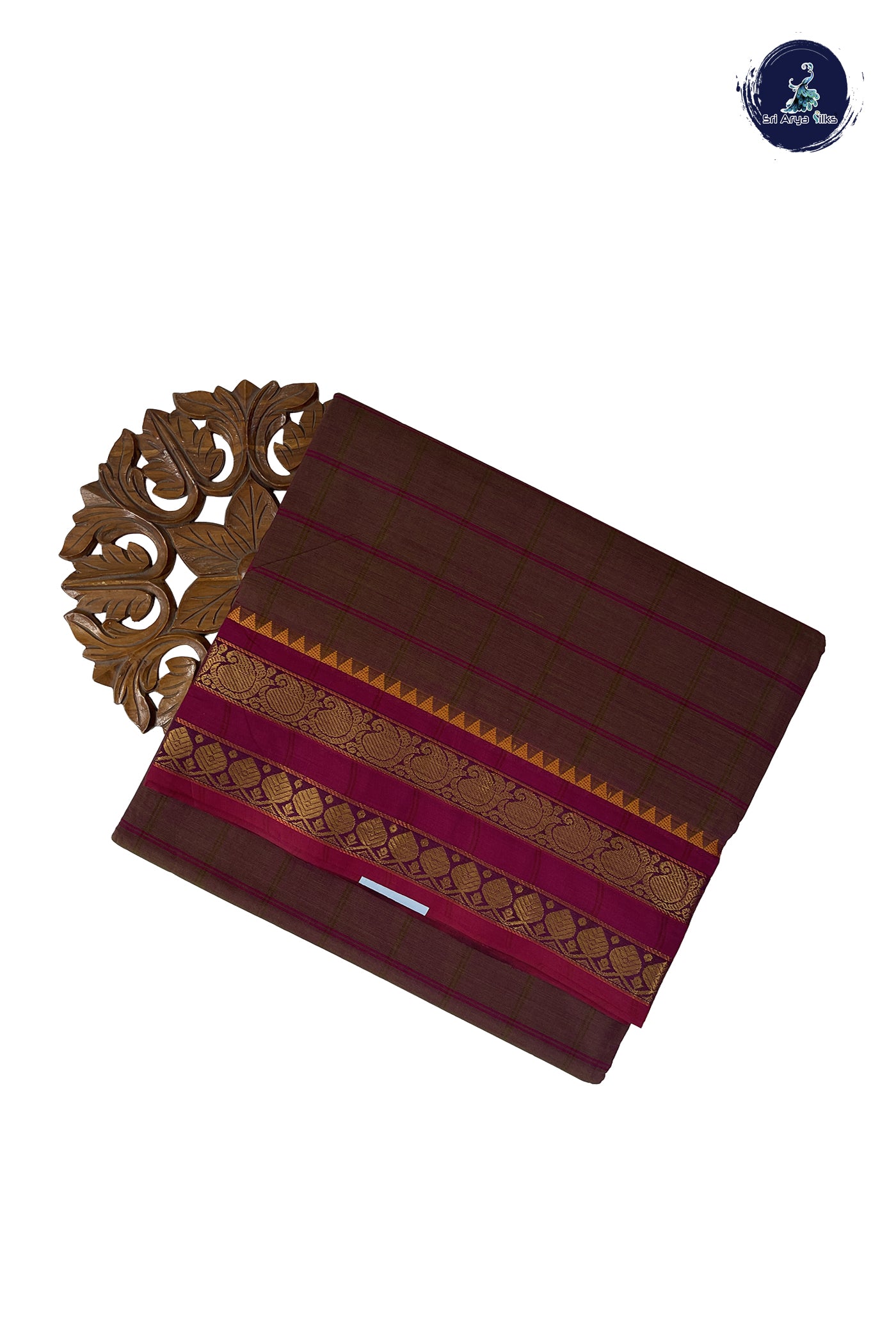 Dual Tone Green Madisar Cotton Saree With Checked Pattern