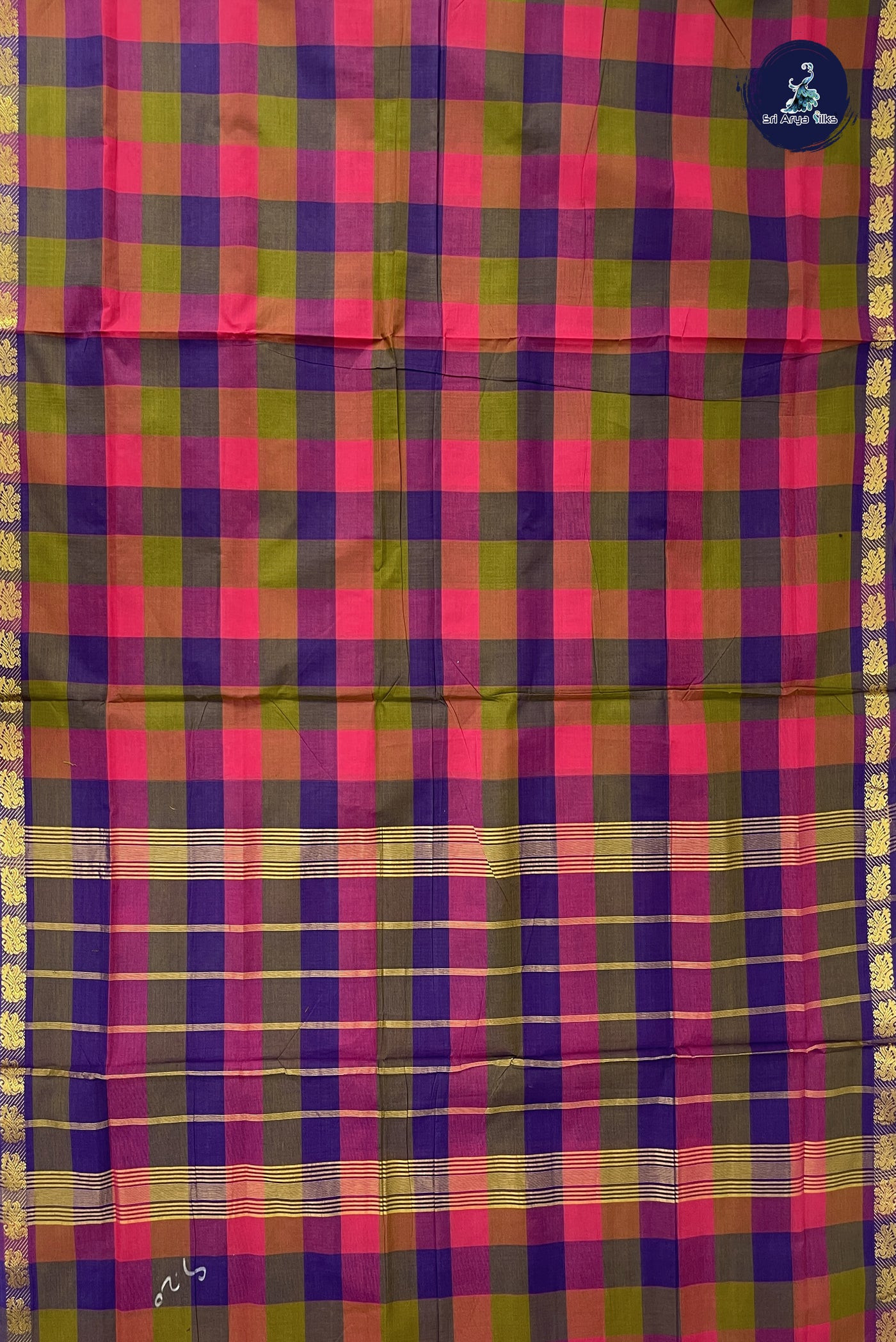 Multi Colour Madisar Cotton Saree With Paalum Pazham Kattam Pattern