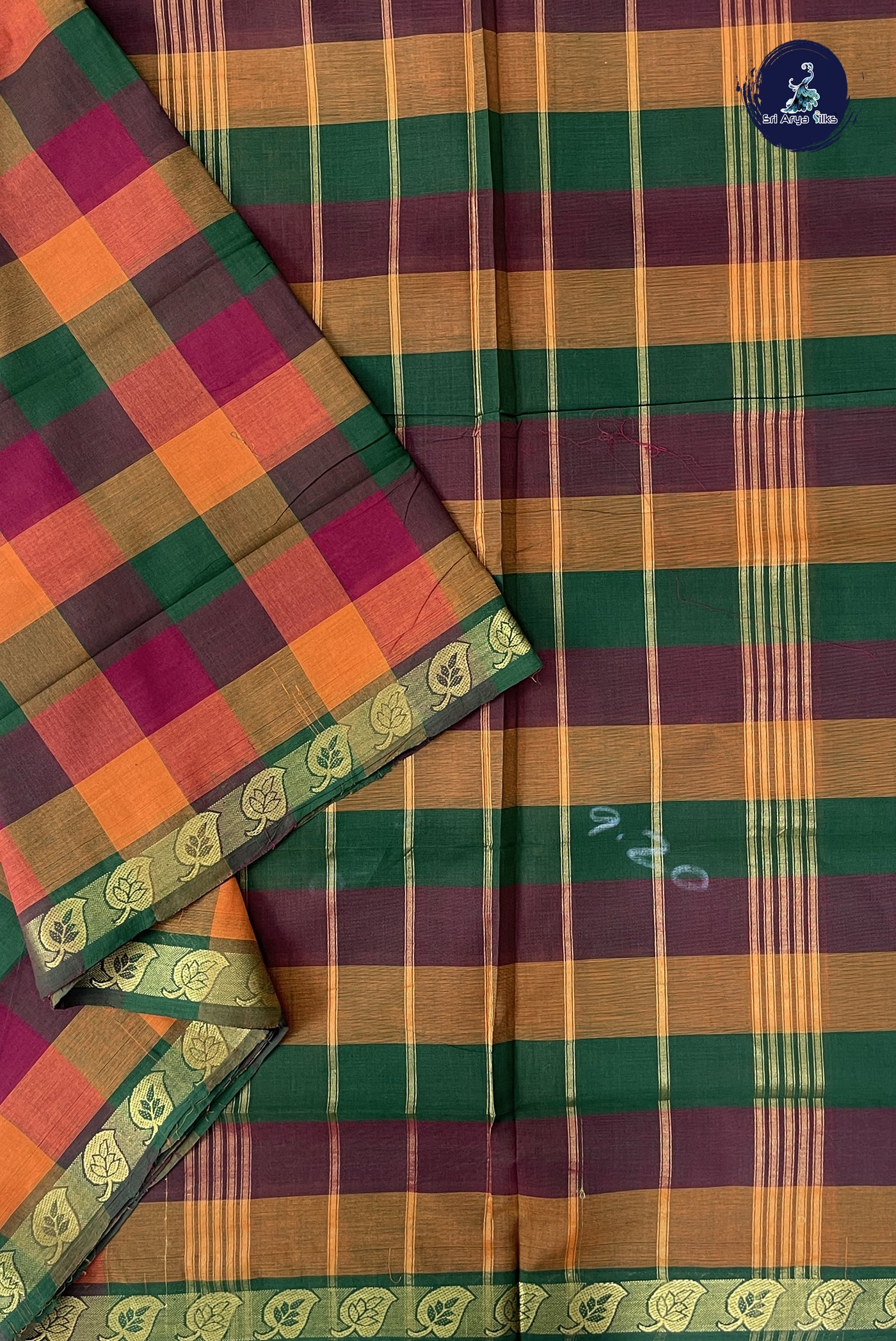 Multi Colour Madisar Cotton Saree With Paalum Pazham Kattam Pattern