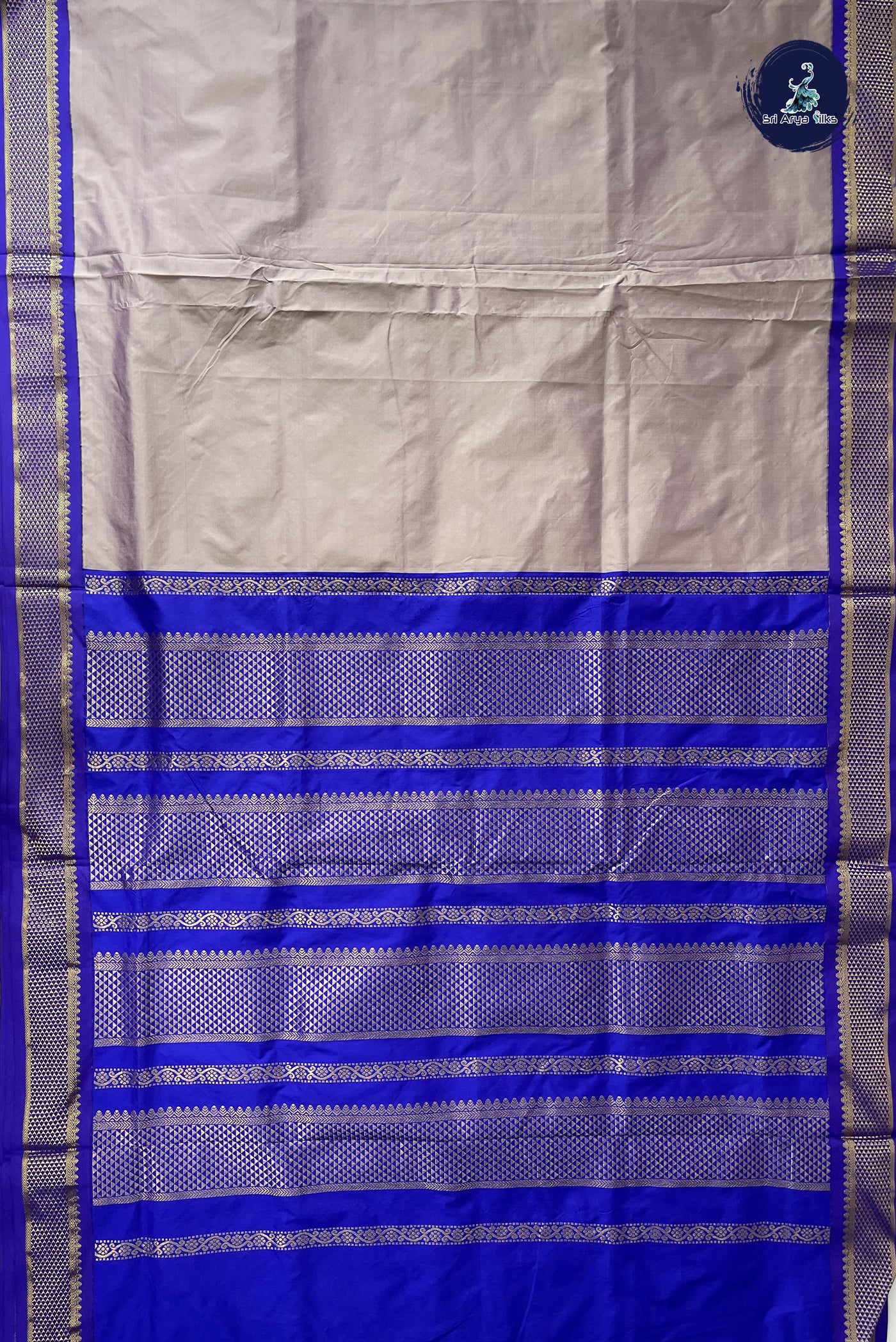 Pastel Shade Madisar Semi Silk Saree With Plain Pattern