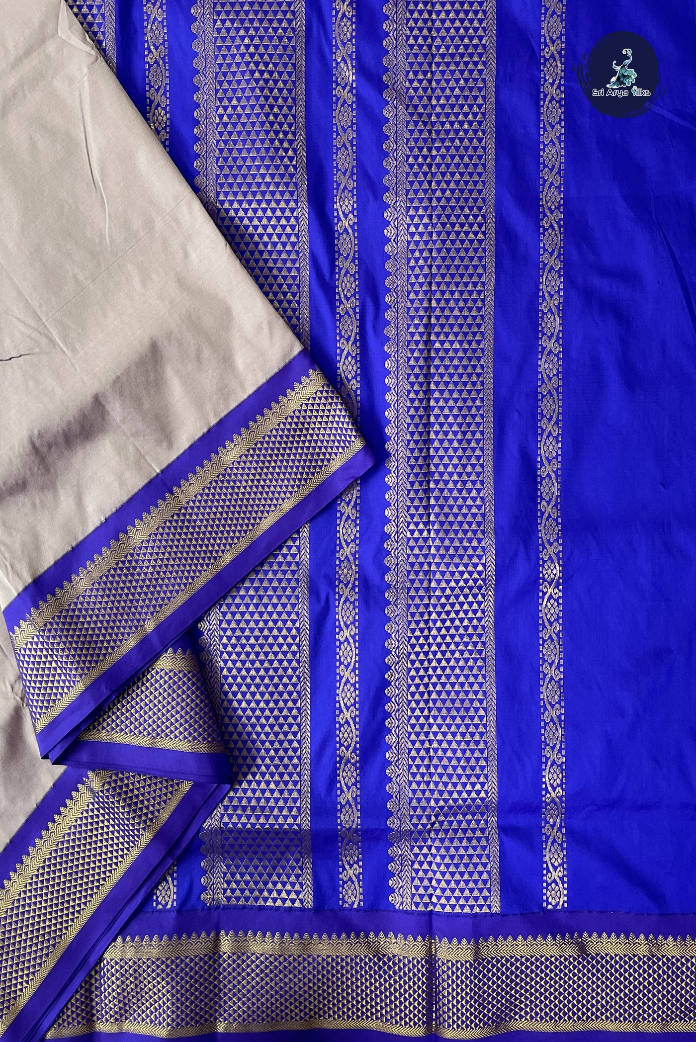 Pastel Shade Madisar Semi Silk Saree With Plain Pattern