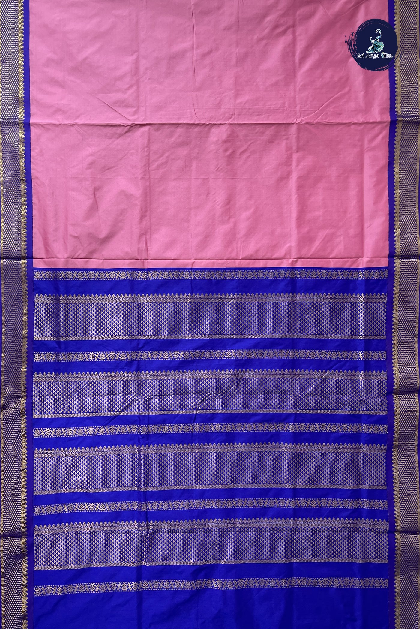 Lotus Pink Madisar Semi Silk Saree With Plain Pattern