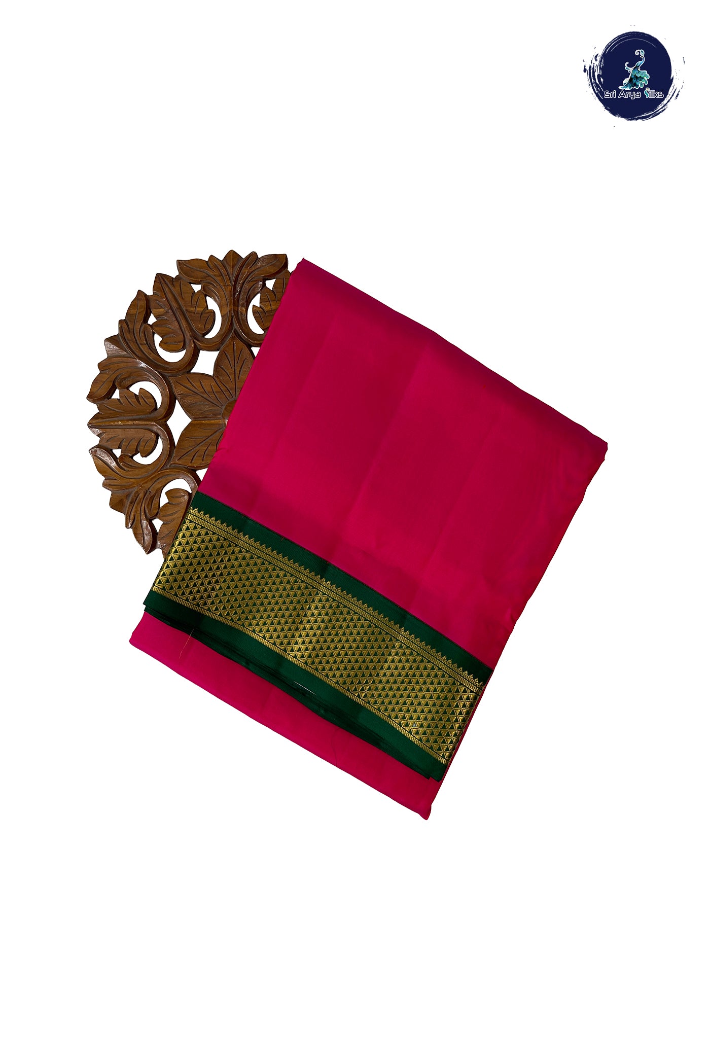 Pink Madisar 10 Yards Silk Saree With Plain Pattern