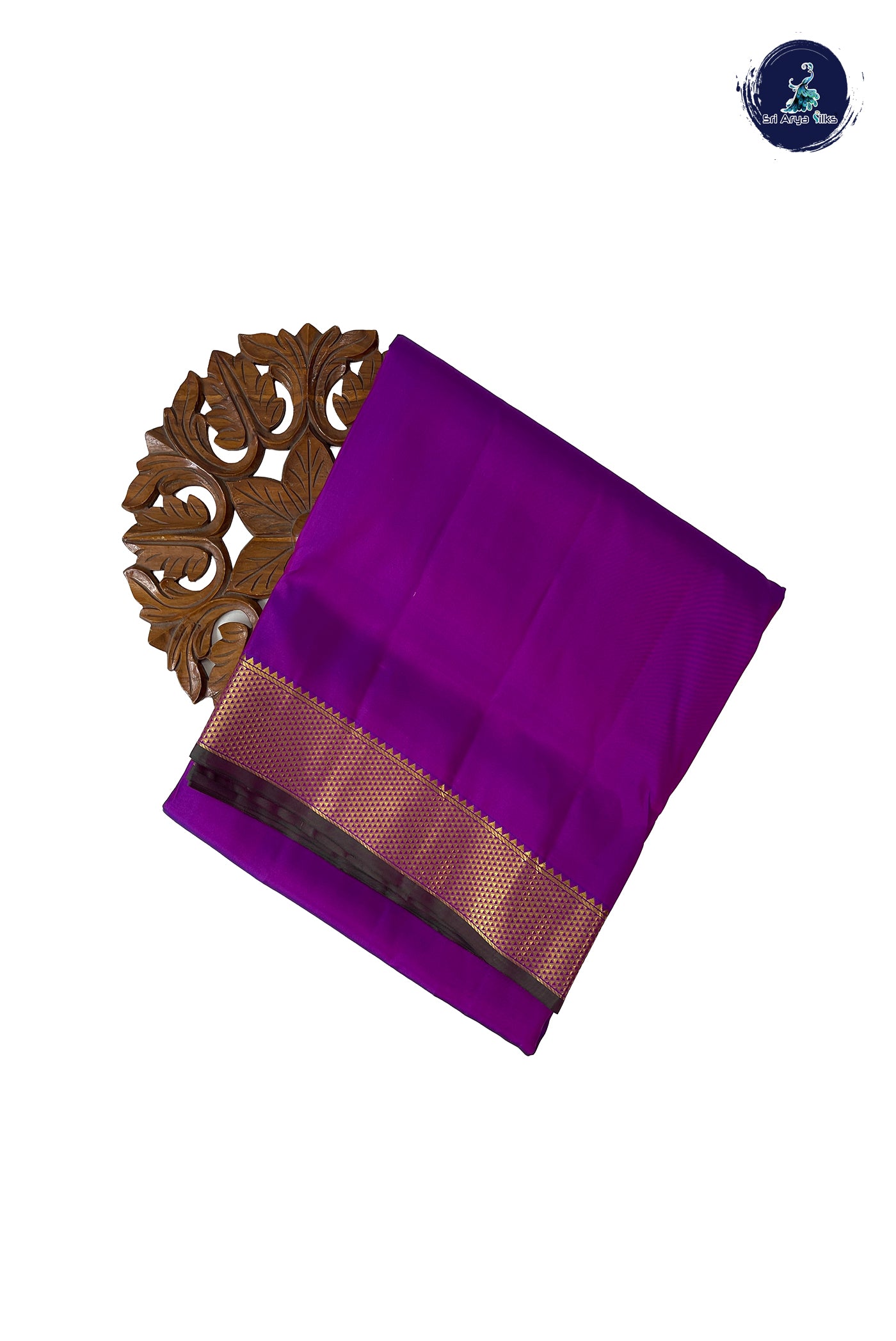 Dual Tone Purple Madisar 10 Yards Silk Saree With Plain Pattern