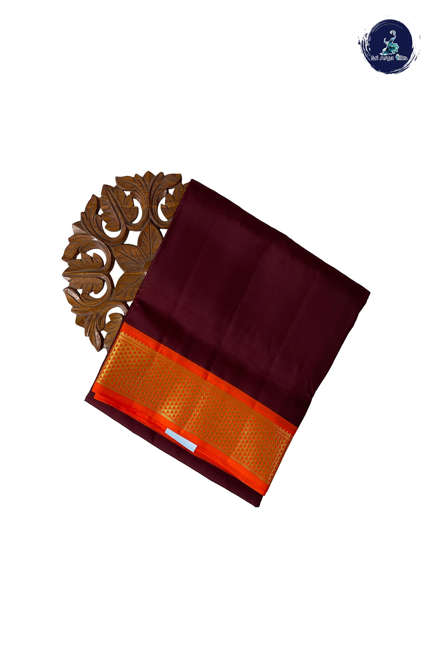 Coffee Brown Madisar 10 Yards Silk Saree With Plain Pattern