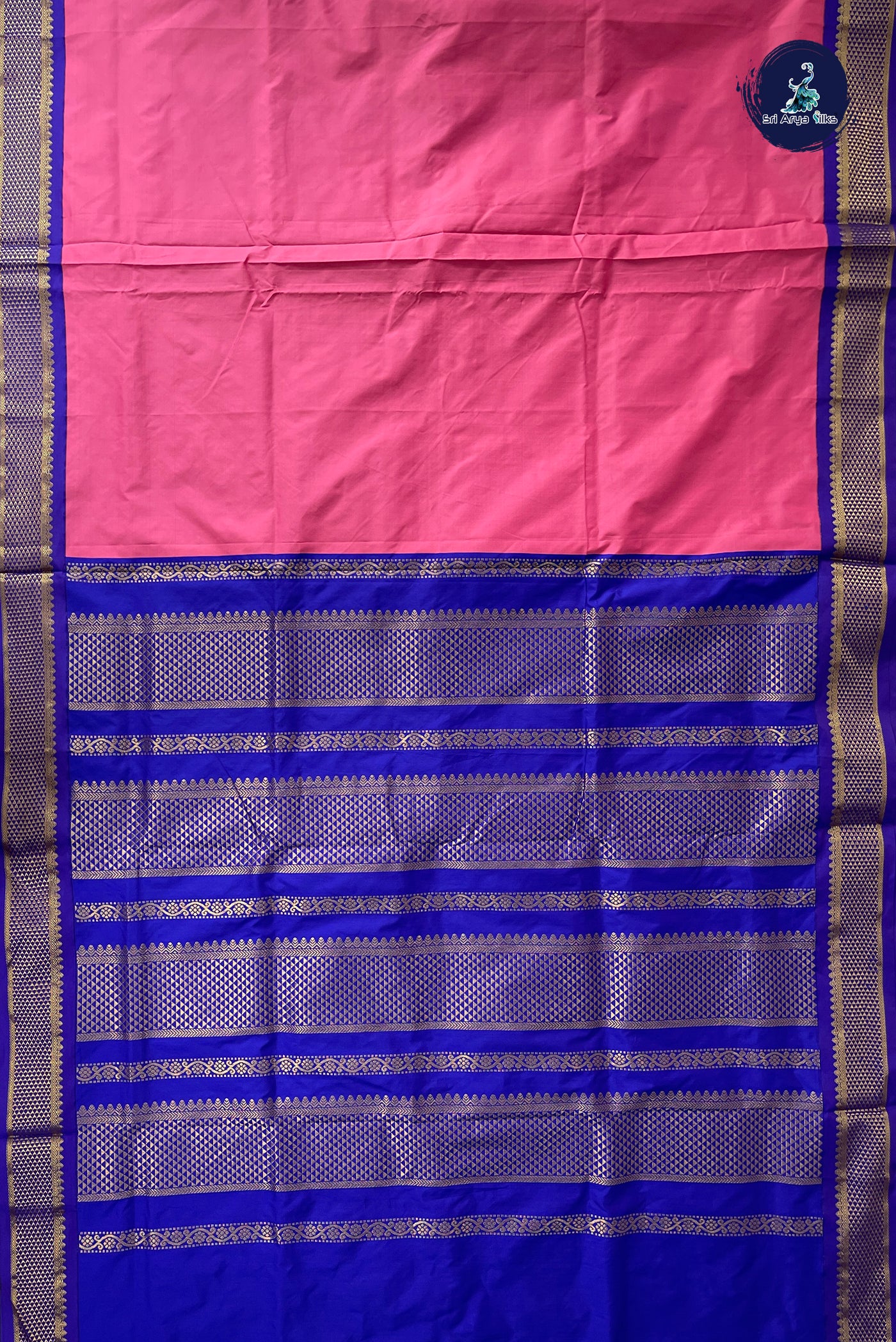 Pink Madisar Semi Silk Saree With Plain Pattern