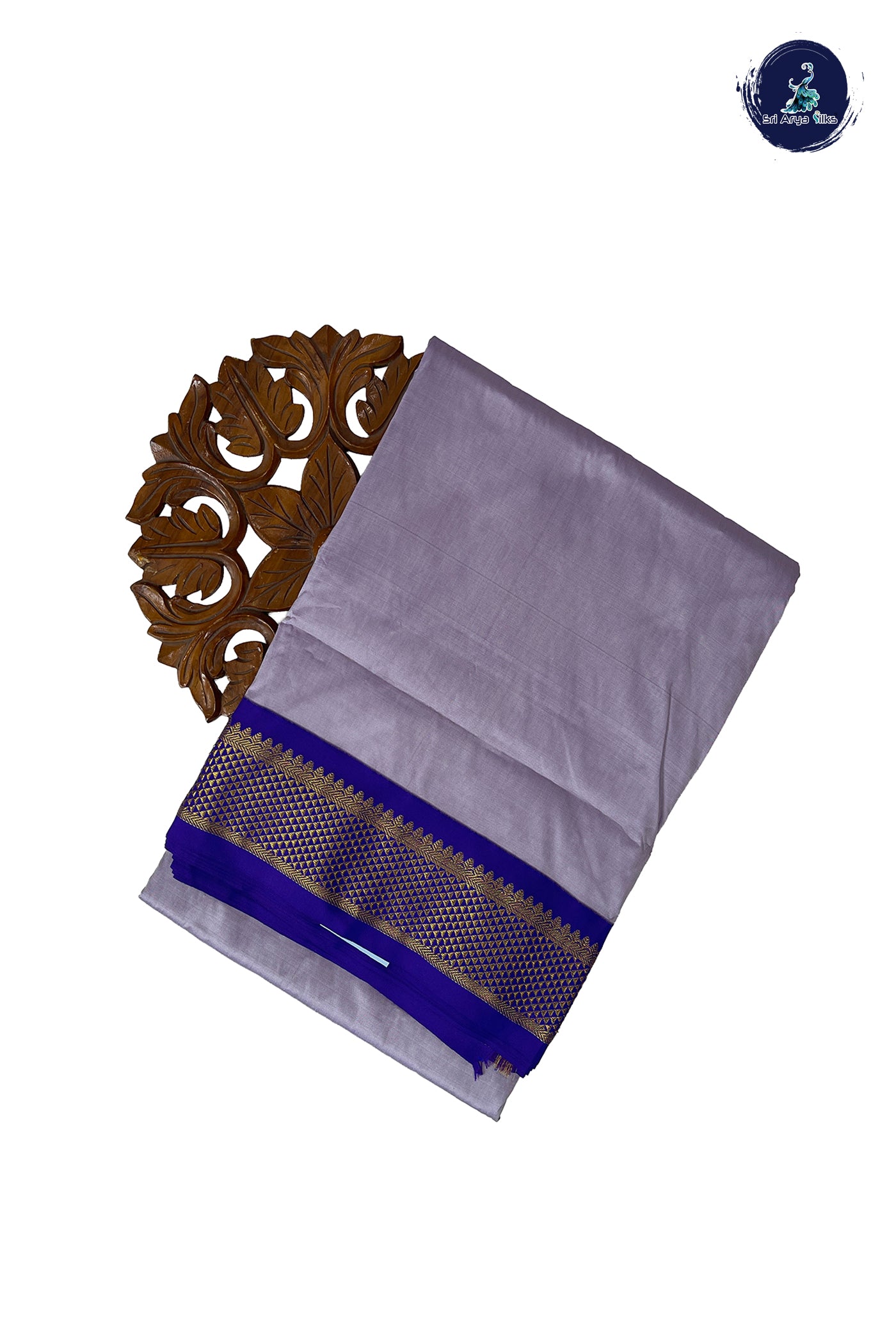 Lavender Madisar Semi Silk Saree With Plain Pattern