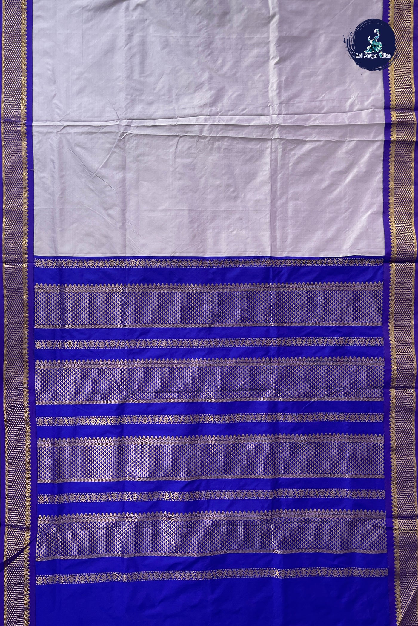 Lavender Madisar Semi Silk Saree With Plain Pattern