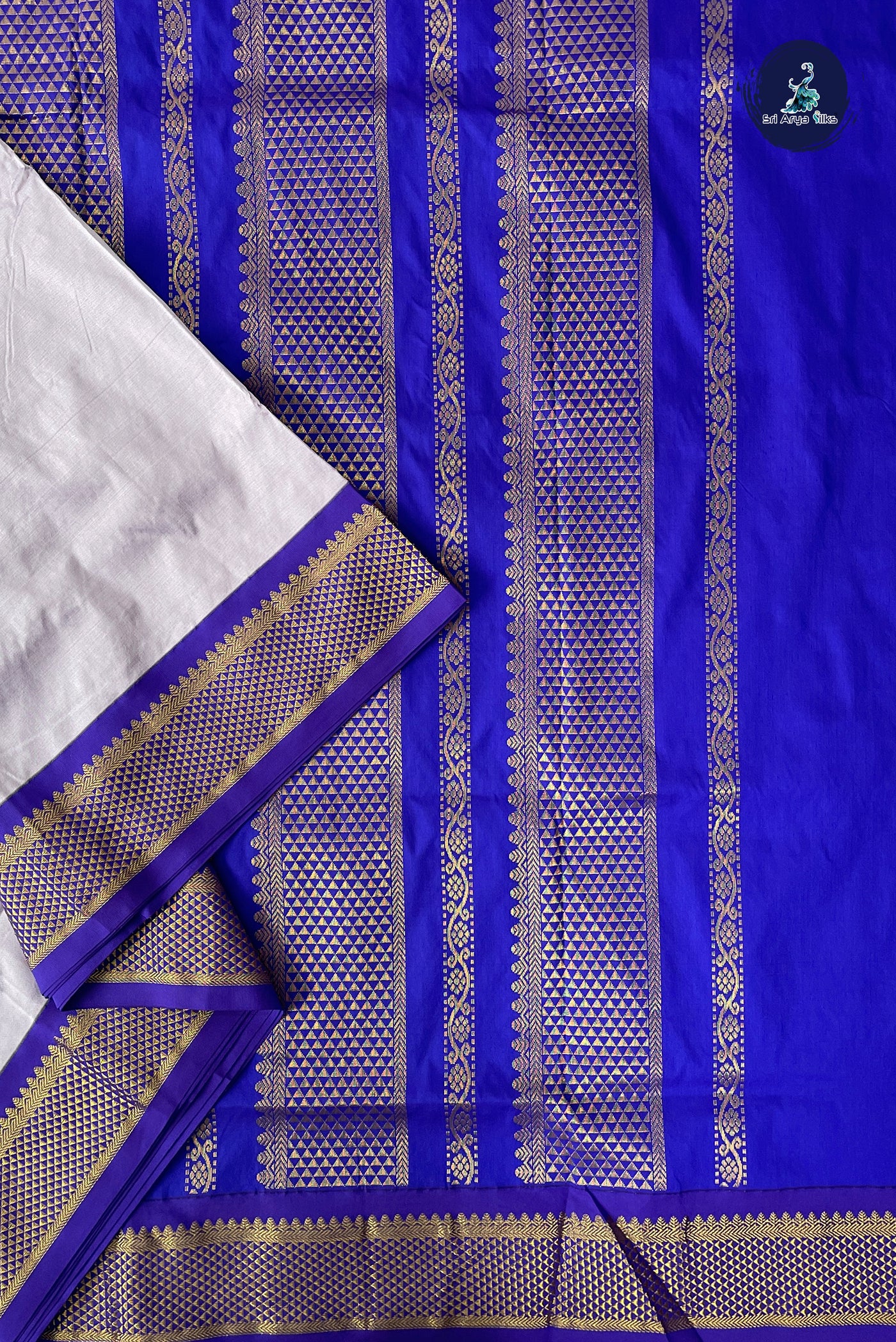 Lavender Madisar Semi Silk Saree With Plain Pattern
