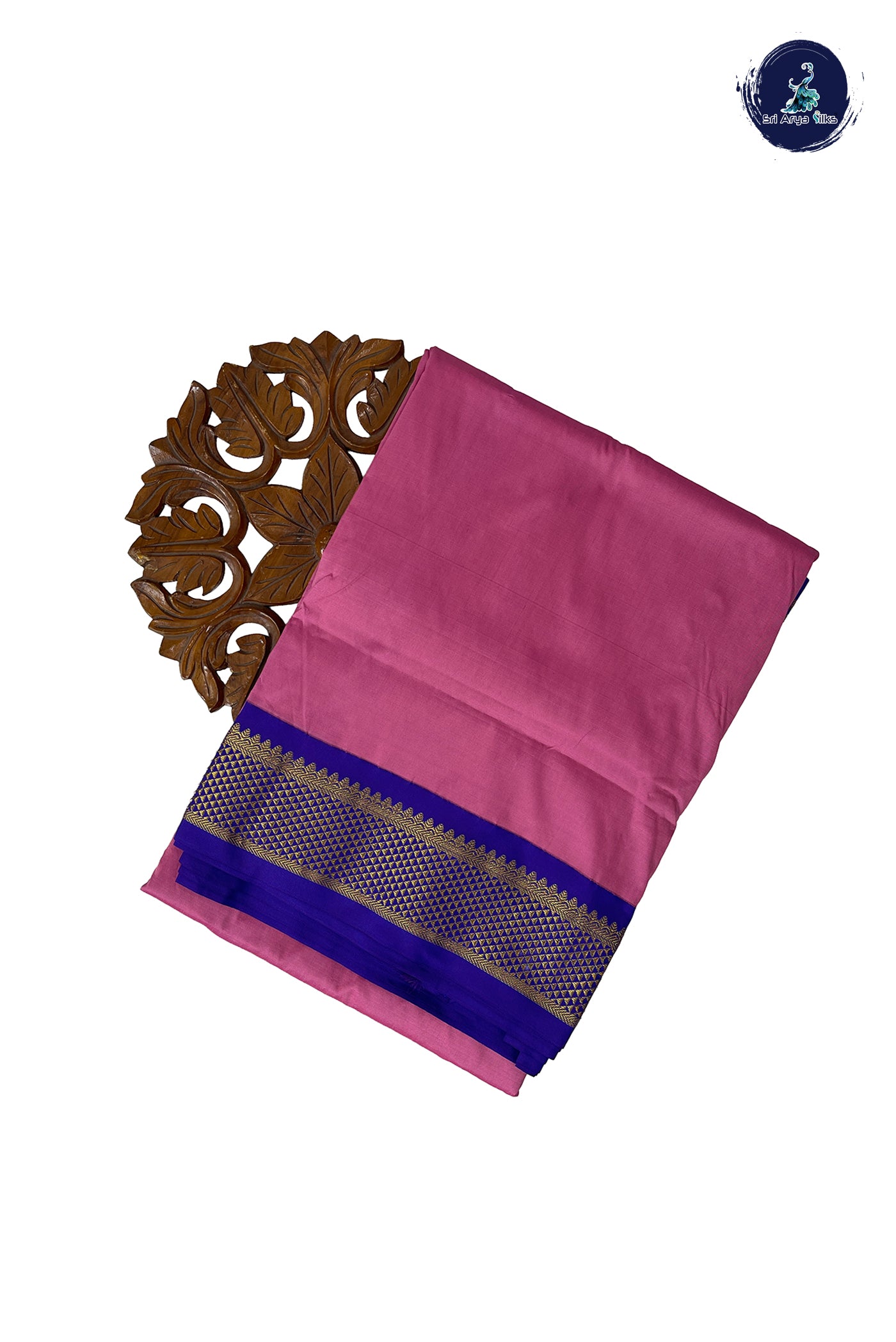 Pink Madisar Semi Silk Saree With Plain Pattern