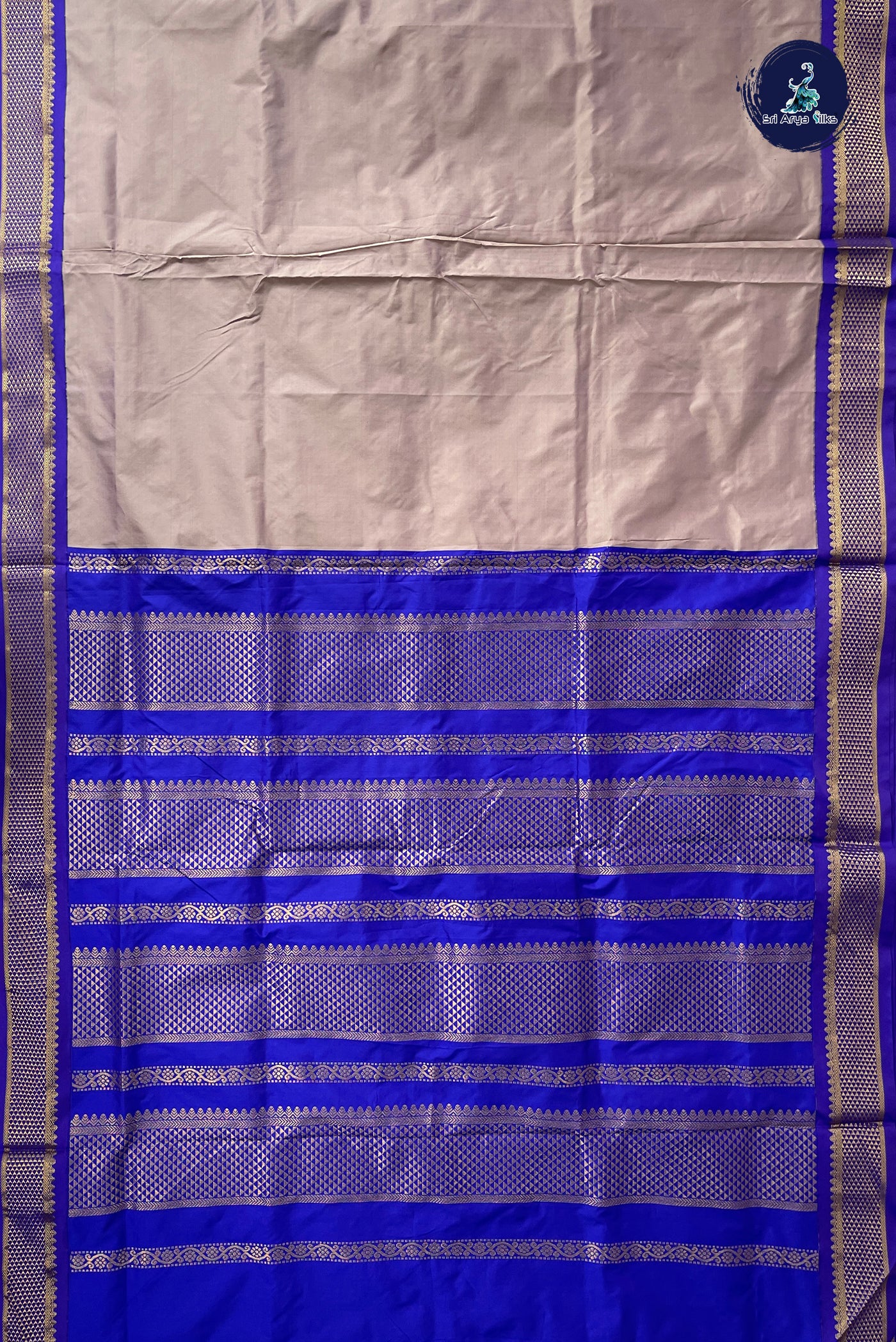 Pastel Shade Madisar Semi Silk Saree With Plain Pattern