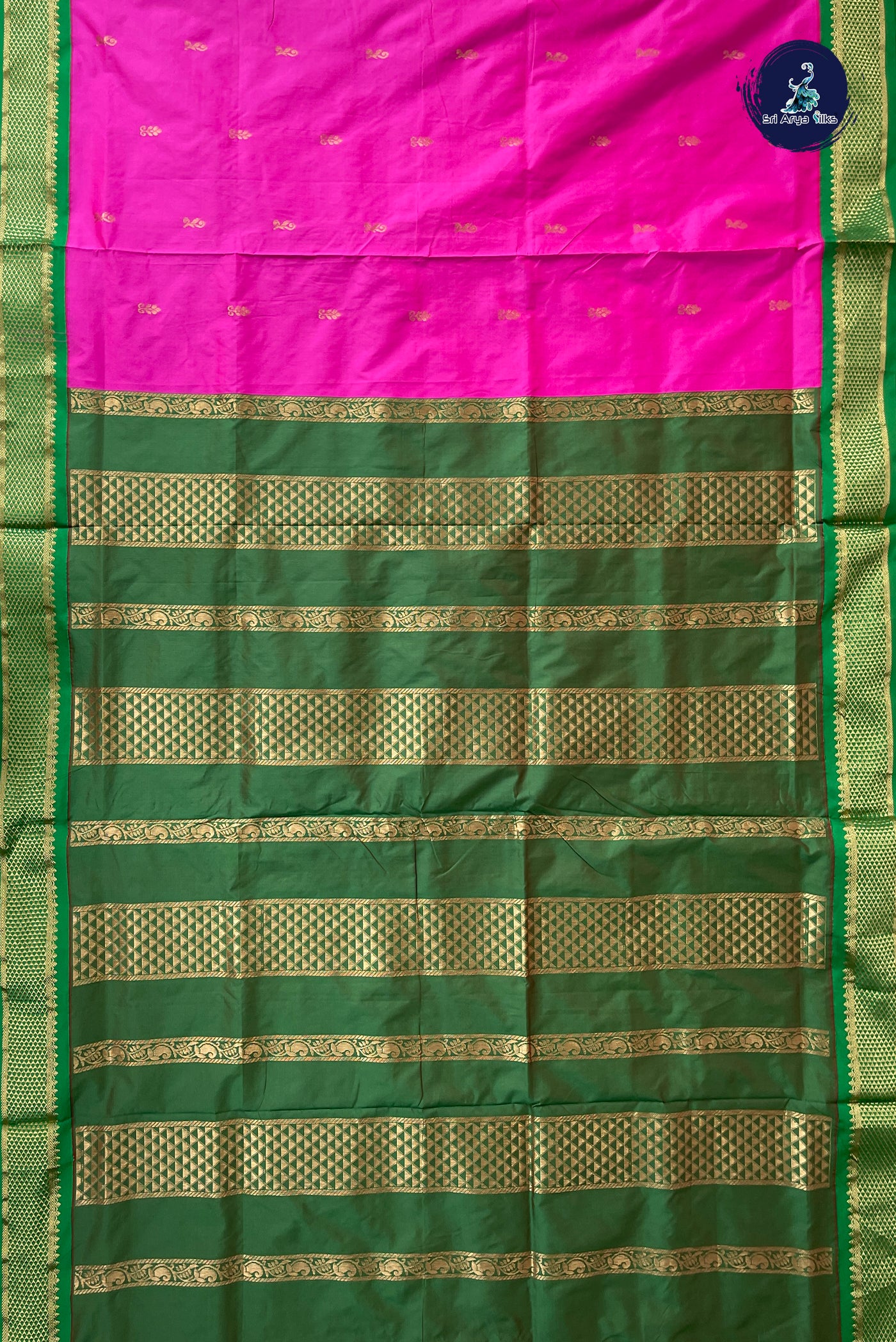 Pink Madisar Semi Silk Saree With Zari Buttas Pattern
