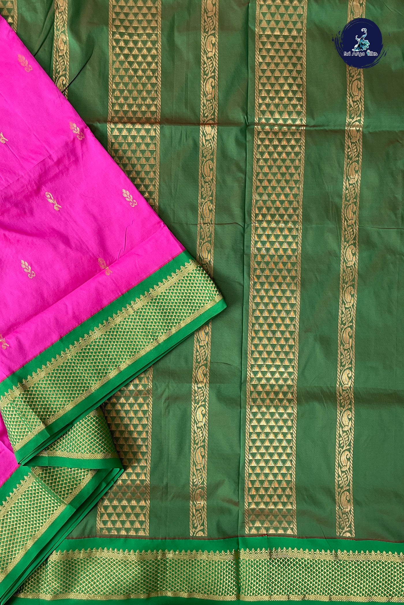 Pink Madisar Semi Silk Saree With Zari Buttas Pattern