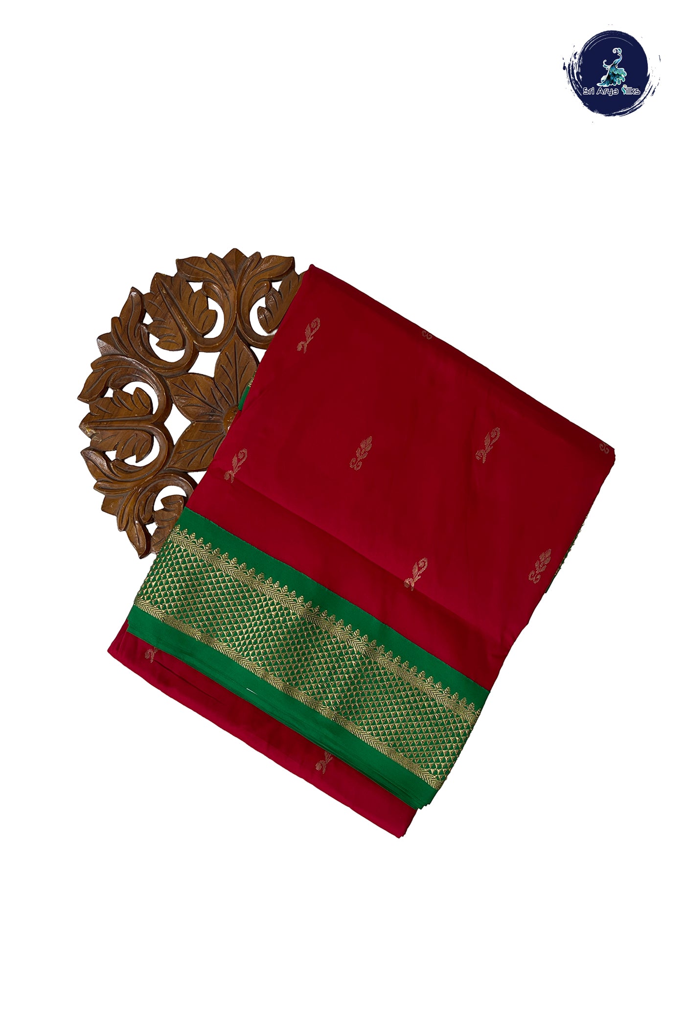 Red Madisar Semi Silk Saree With Zari Buttas Pattern