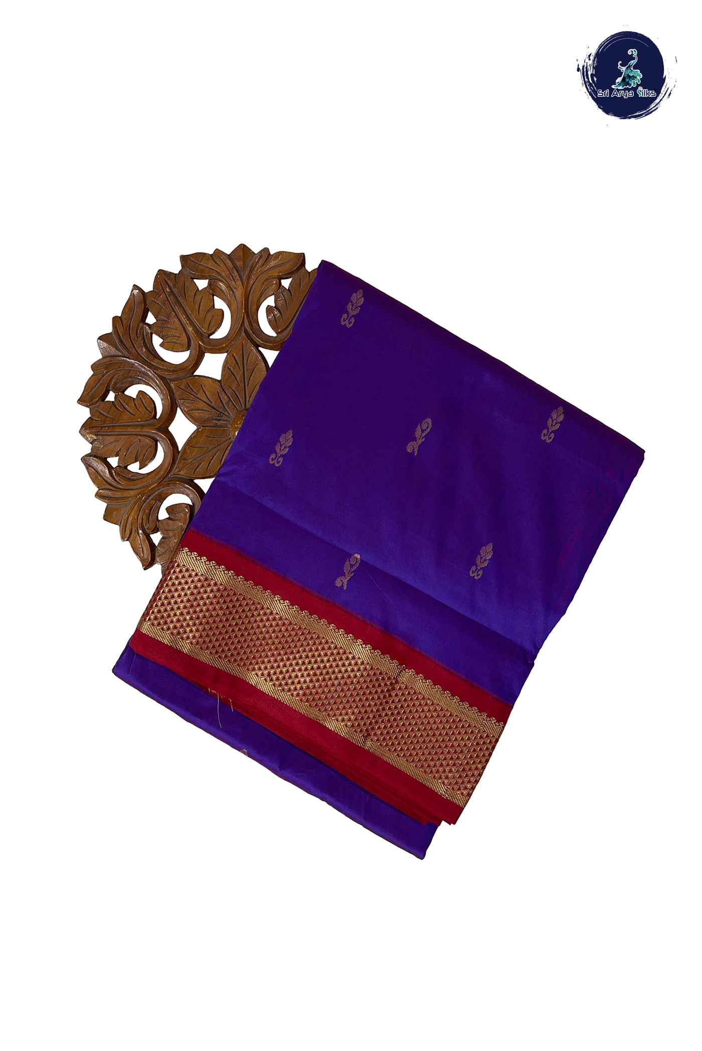 Dual Tone Violet Madisar Semi Silk Saree With Zari Buttas Pattern