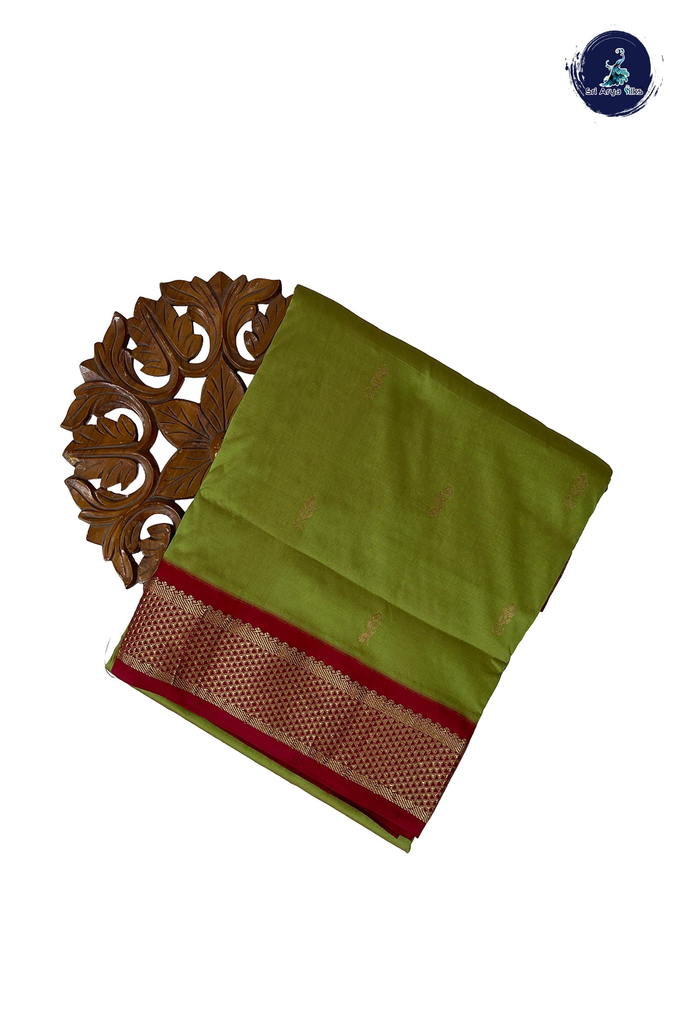 Light Green Madisar Semi Silk Saree With Zari Buttas Pattern