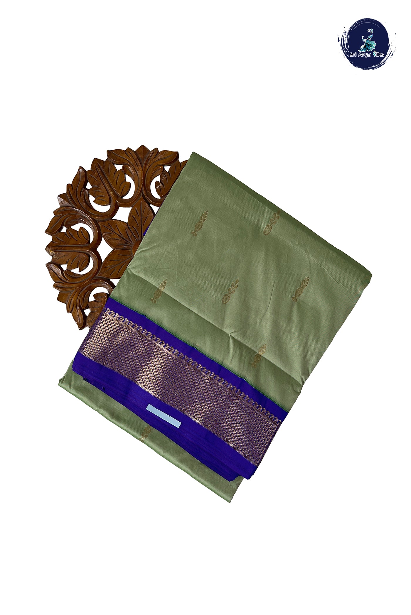 Pista Green Madisar Semi Silk Saree With Zari Buttas Pattern