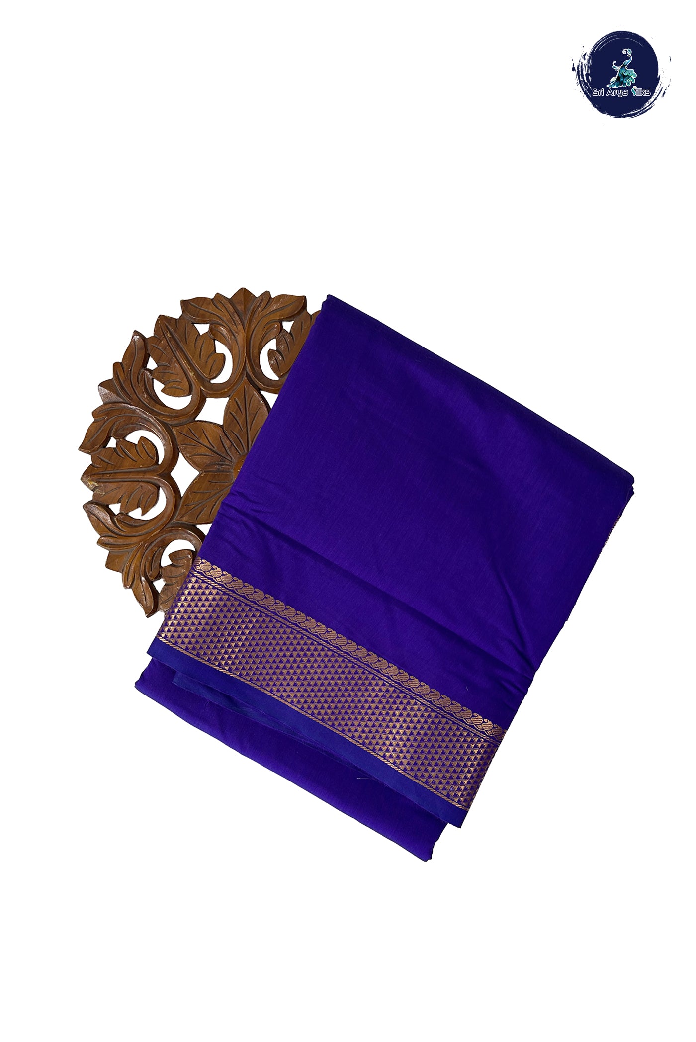 Violet Madisar Semi Silk Cotton Saree With Plain Pattern