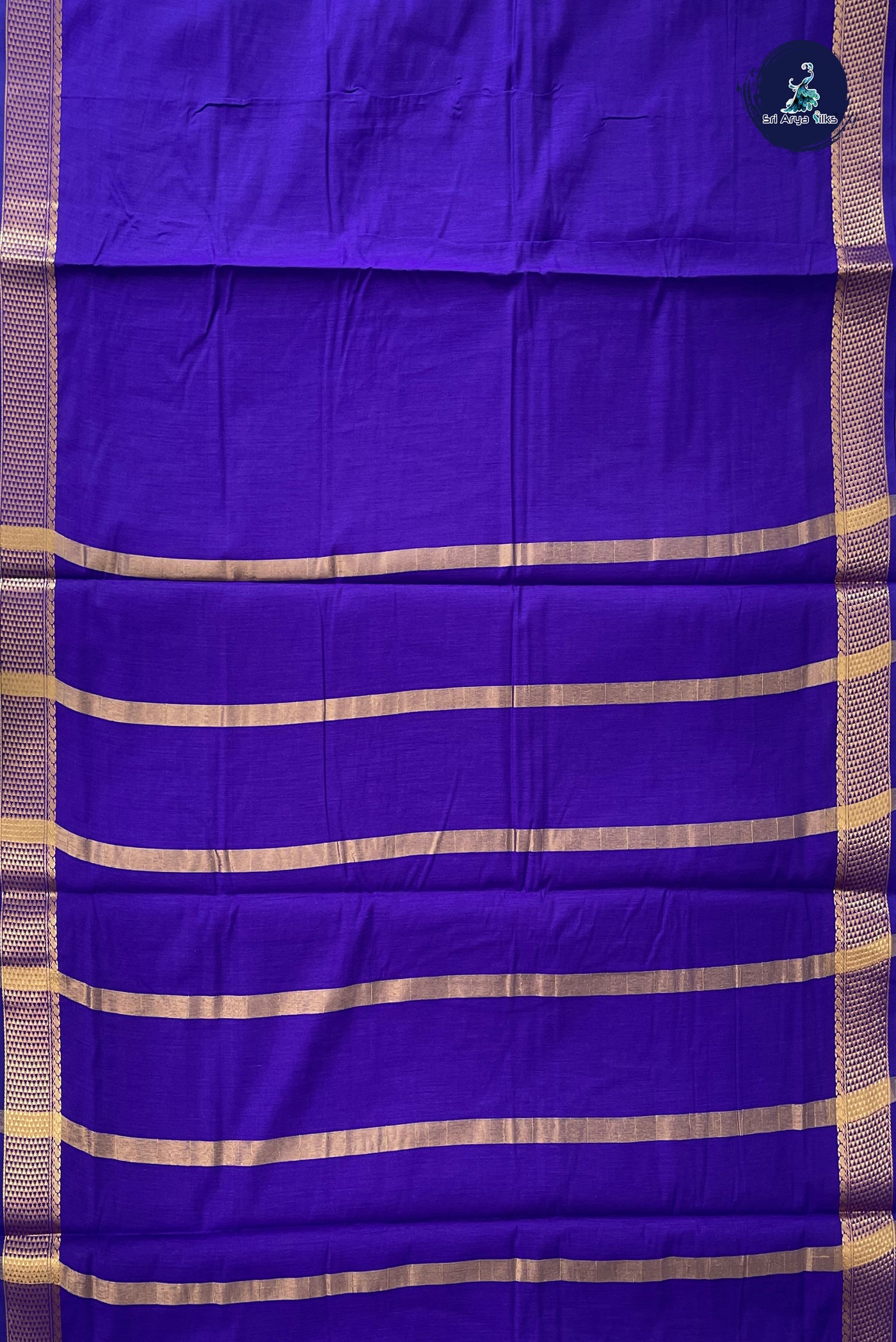 Violet Madisar Semi Silk Cotton Saree With Plain Pattern