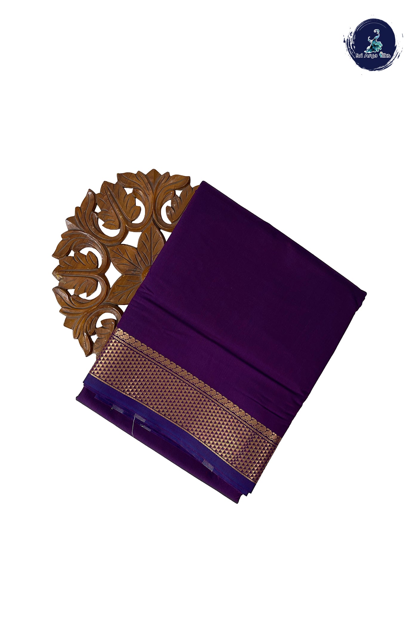 Jamun Madisar Semi Silk Cotton Saree With Plain Pattern