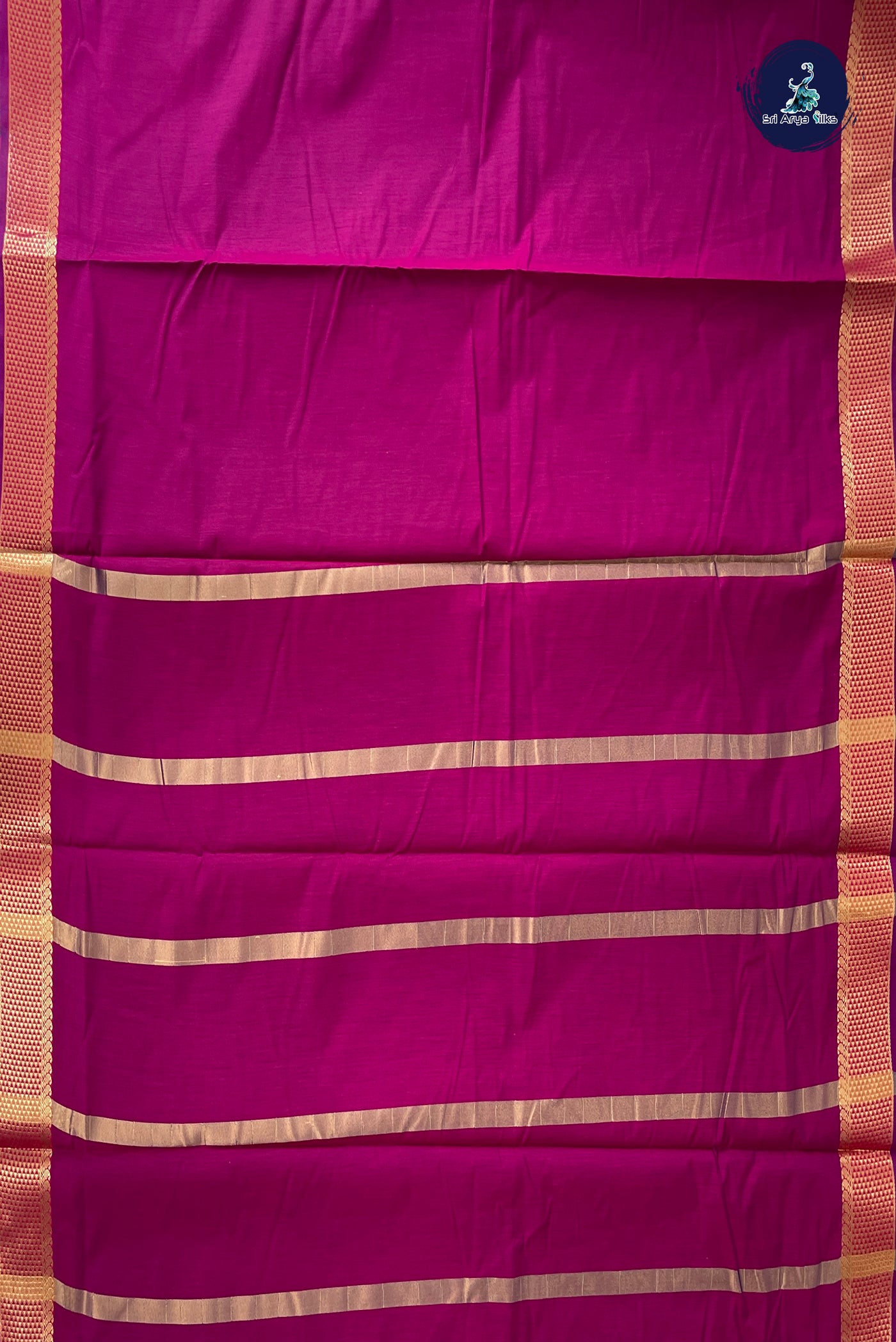 BeetRoot Shade Madisar Semi Silk Cotton Saree With Plain Pattern