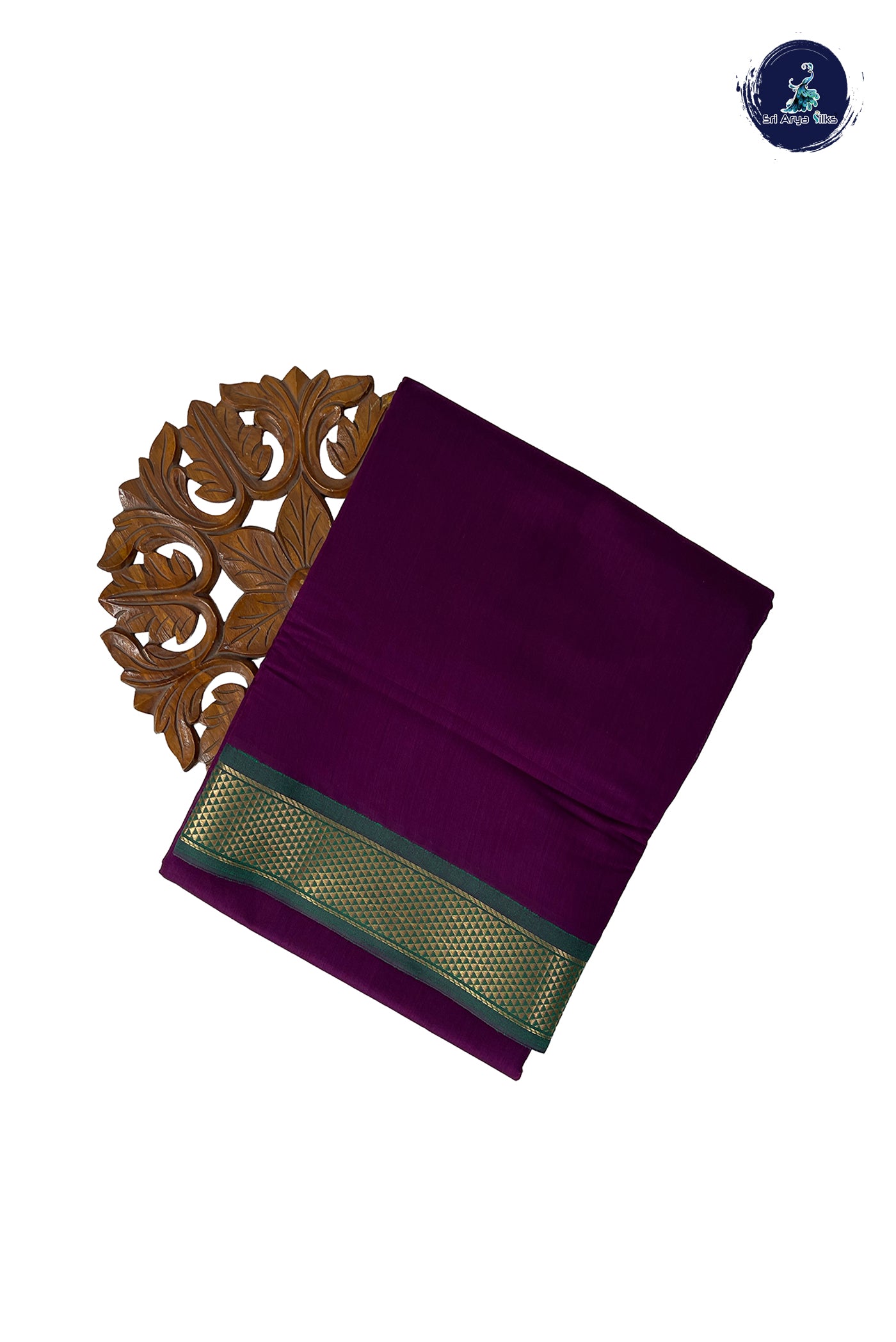Jamun Madisar Semi Silk Cotton Saree With Plain Pattern