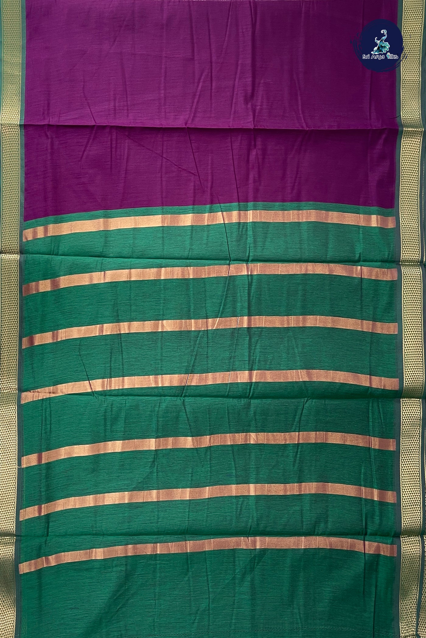 Jamun Madisar Semi Silk Cotton Saree With Plain Pattern