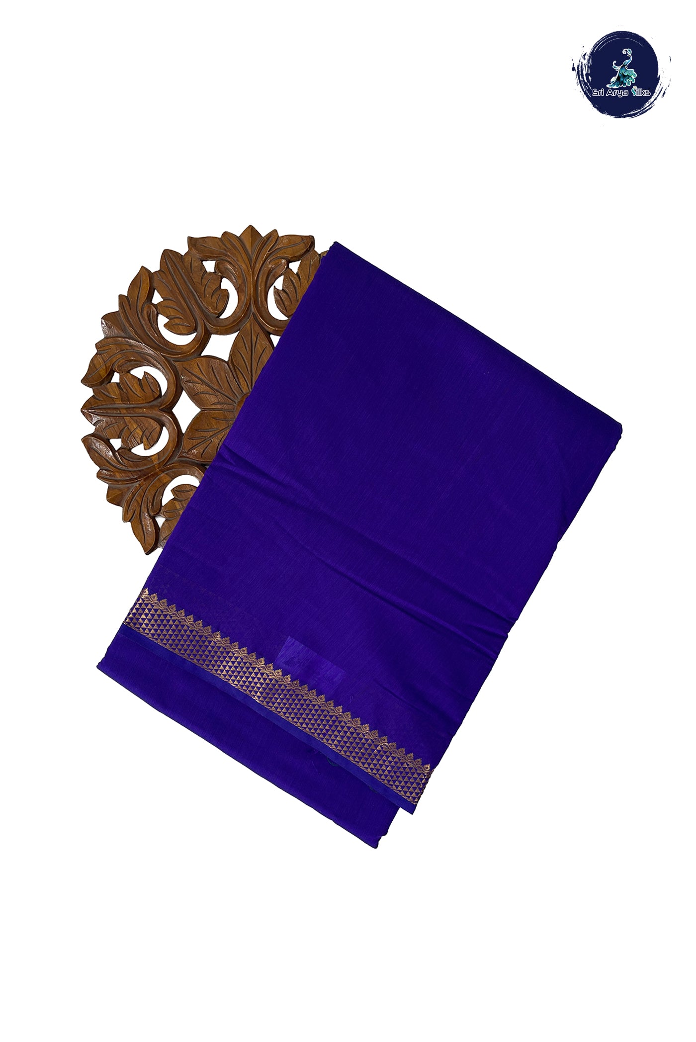 Violet Madisar Semi Silk Cotton Saree With Plain Pattern